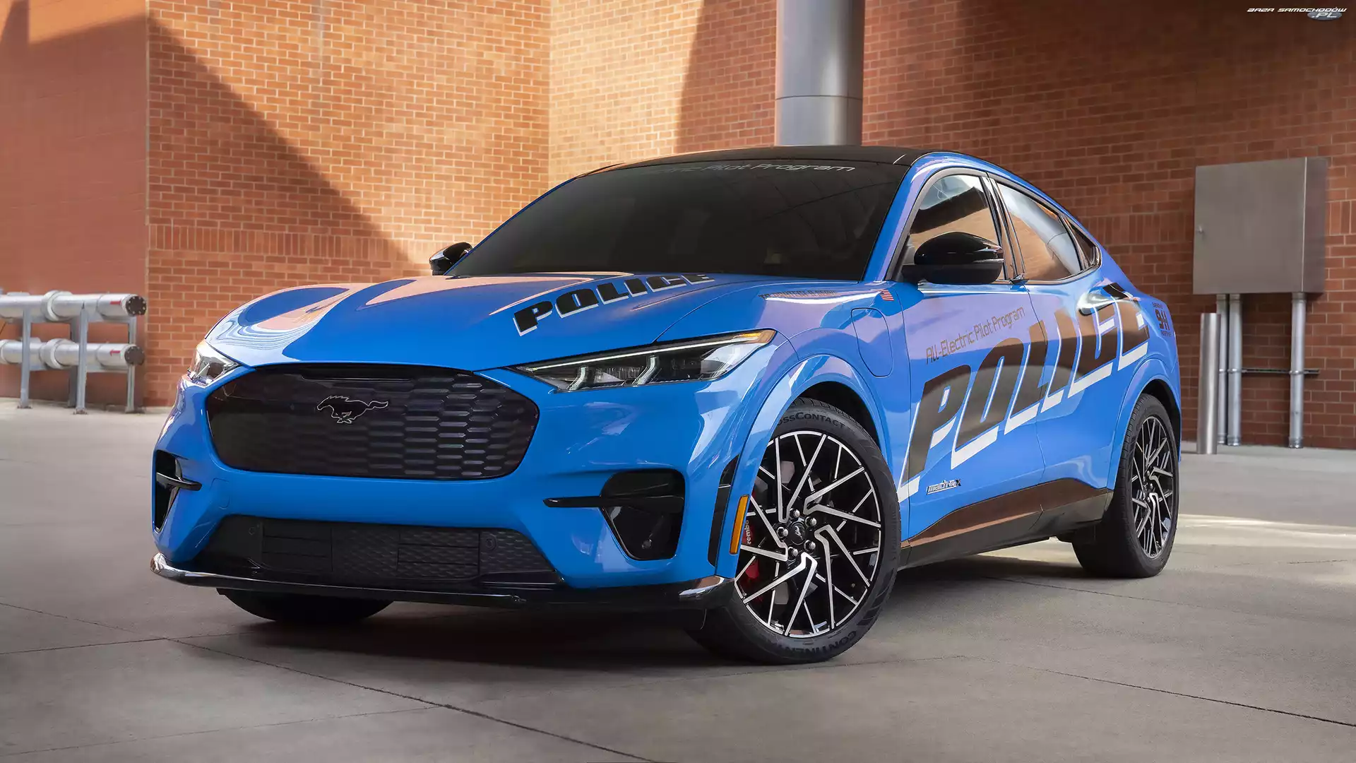 Policyjny, Niebieski, Ford Mustang Mach-E GT