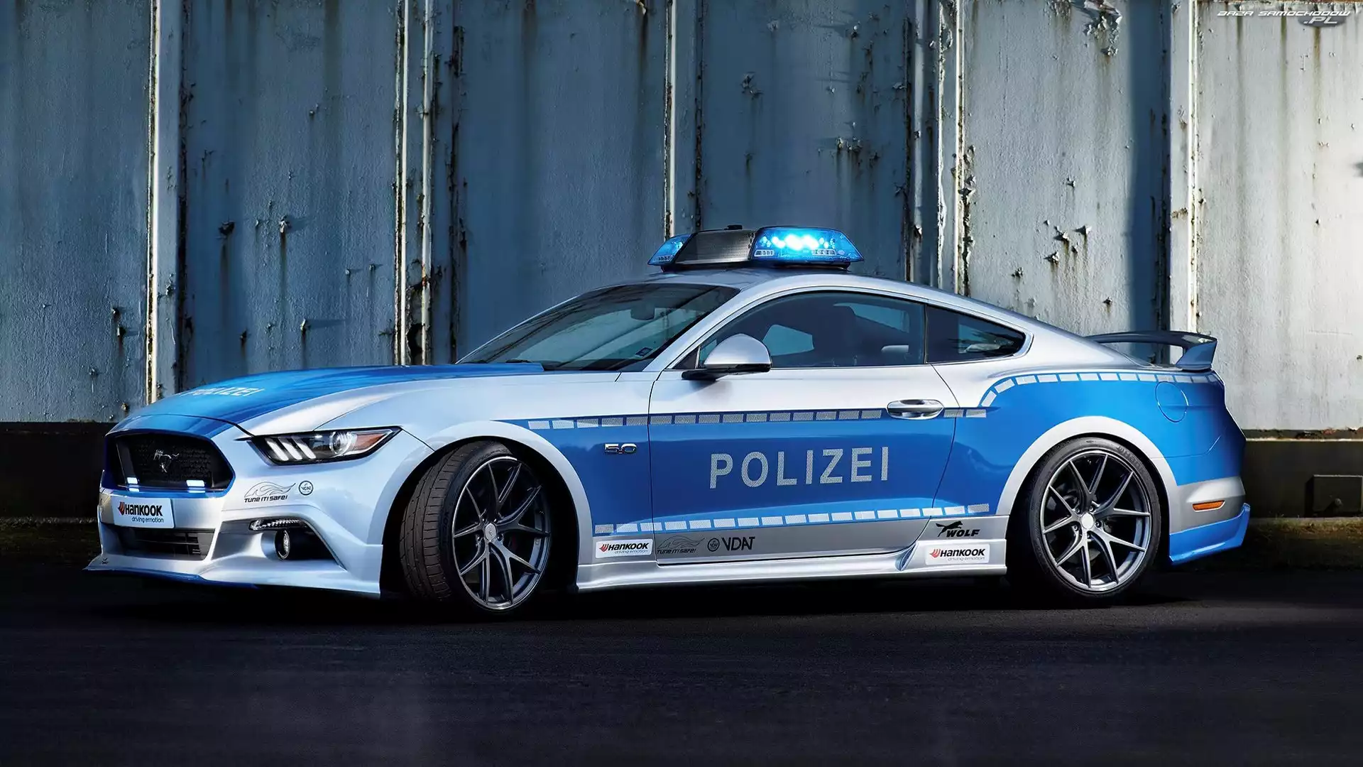 2016, Samochód policyjny, Ford Mustang Wolf Wide 5.0