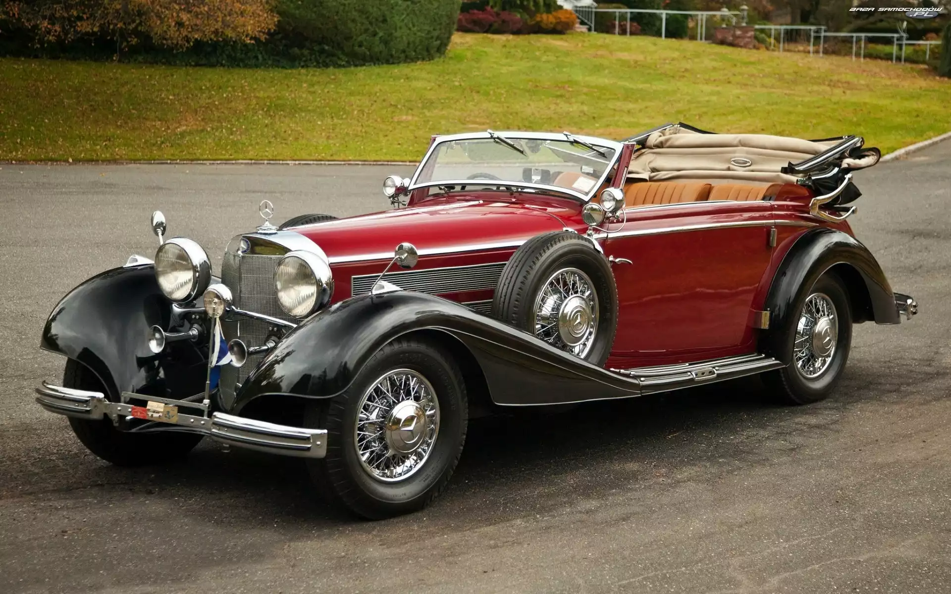 1937 Rok, Auto, Kabriolet, Mercedes, Klasyk
