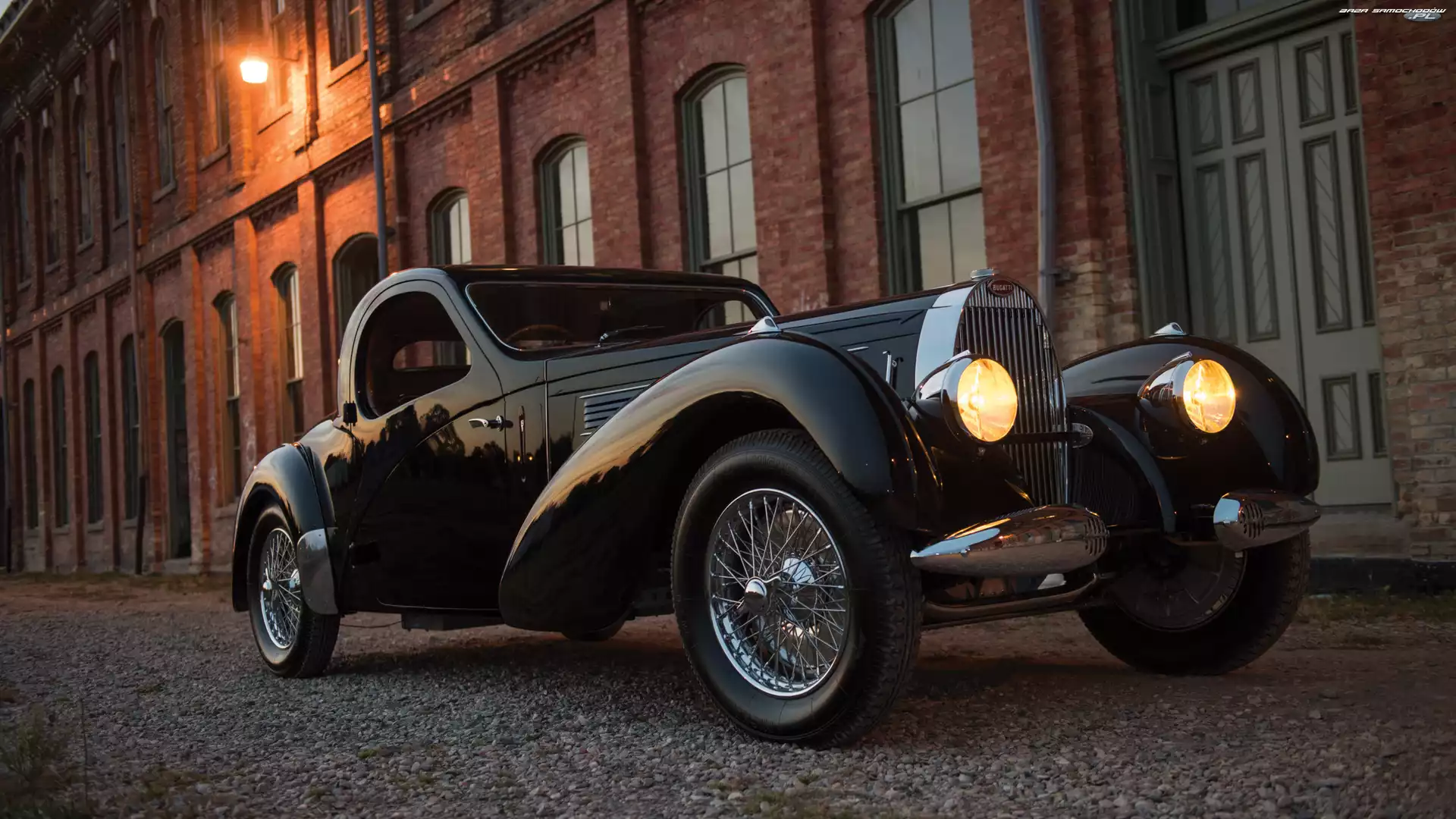 Zabytkowy, 1938, Czarny, Bugatti Typ 57SC Atlantic