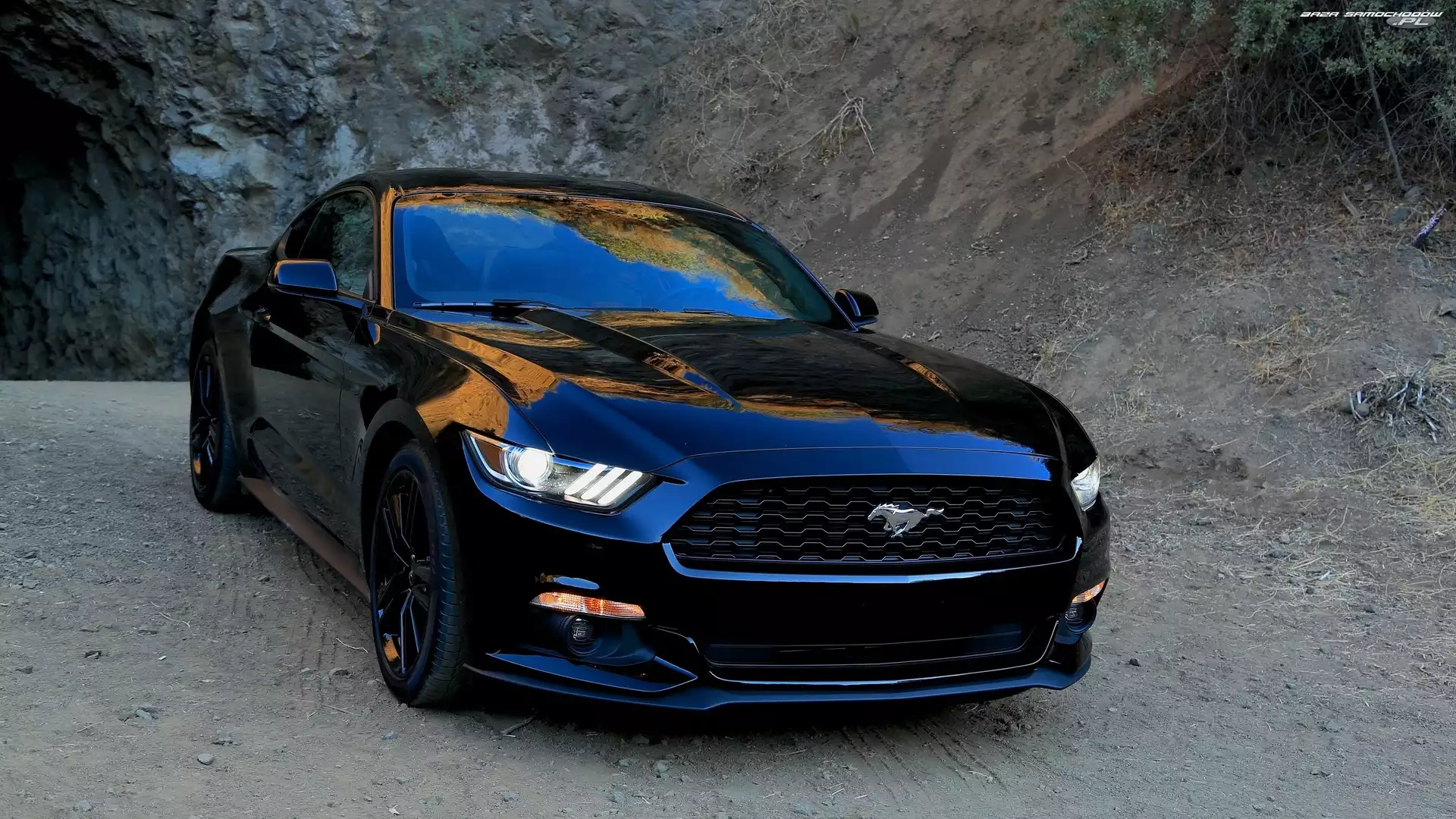 2015, GT, Ford, Czarny, Mustang