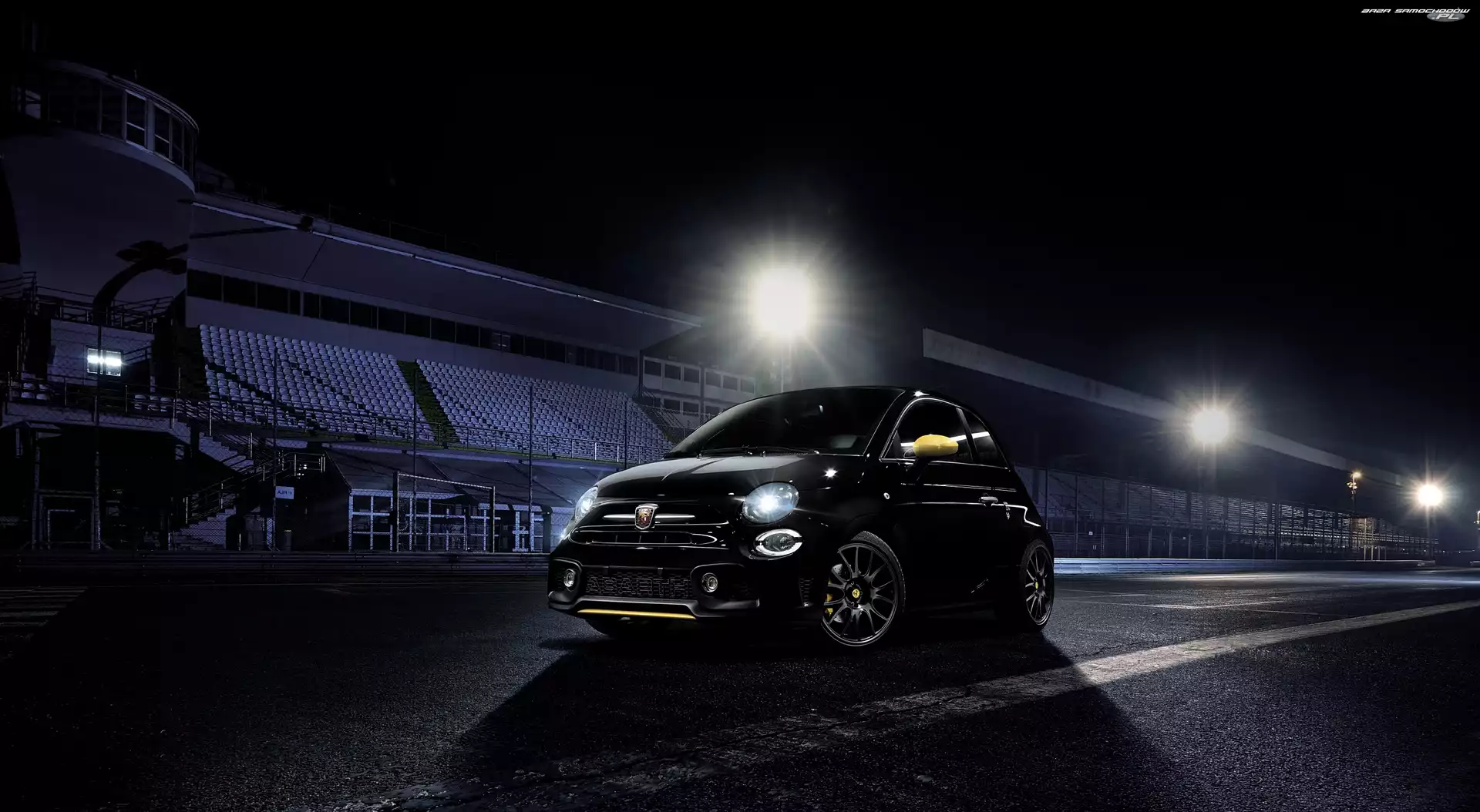 Światła, Droga, Abarth 595 Trofeo Edition, Czarny, 2017