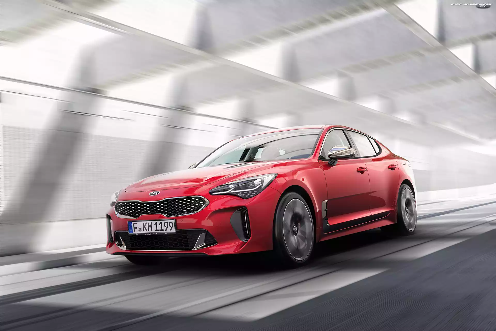 2018, Czerwona, Kia Stinger GT