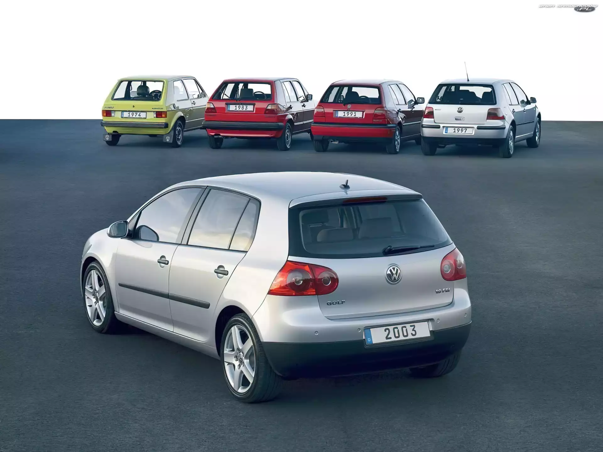 Golf 5, Golf 4, Golf 2, Golf 1, Golf 3