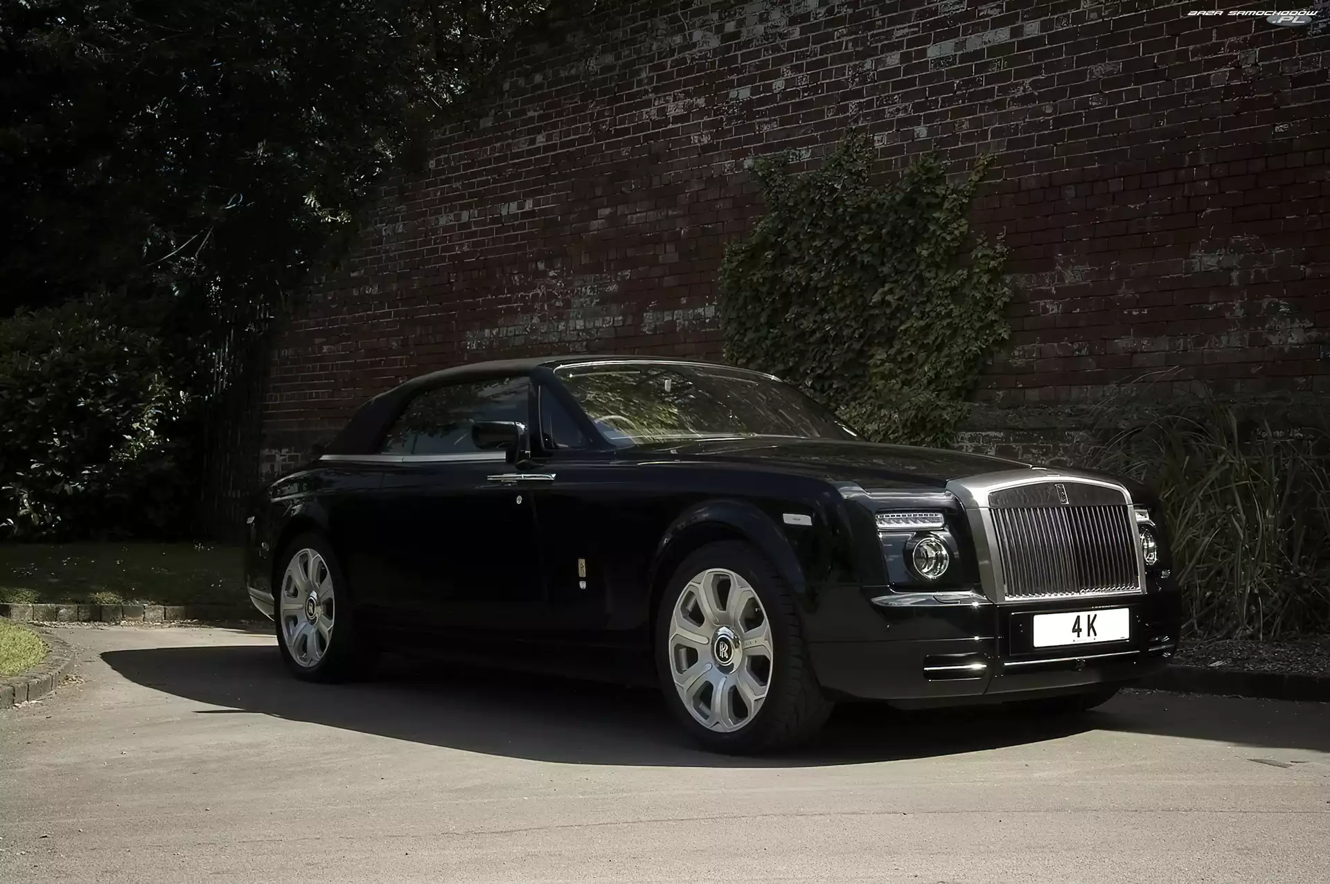 4K, Czarny, Rolls-Royce Phantom Drophead