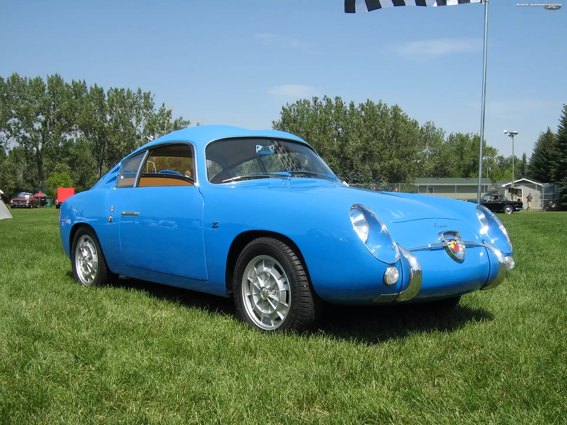 Abarth 750 Zagato, Chrom, Niebieski, Zderzak