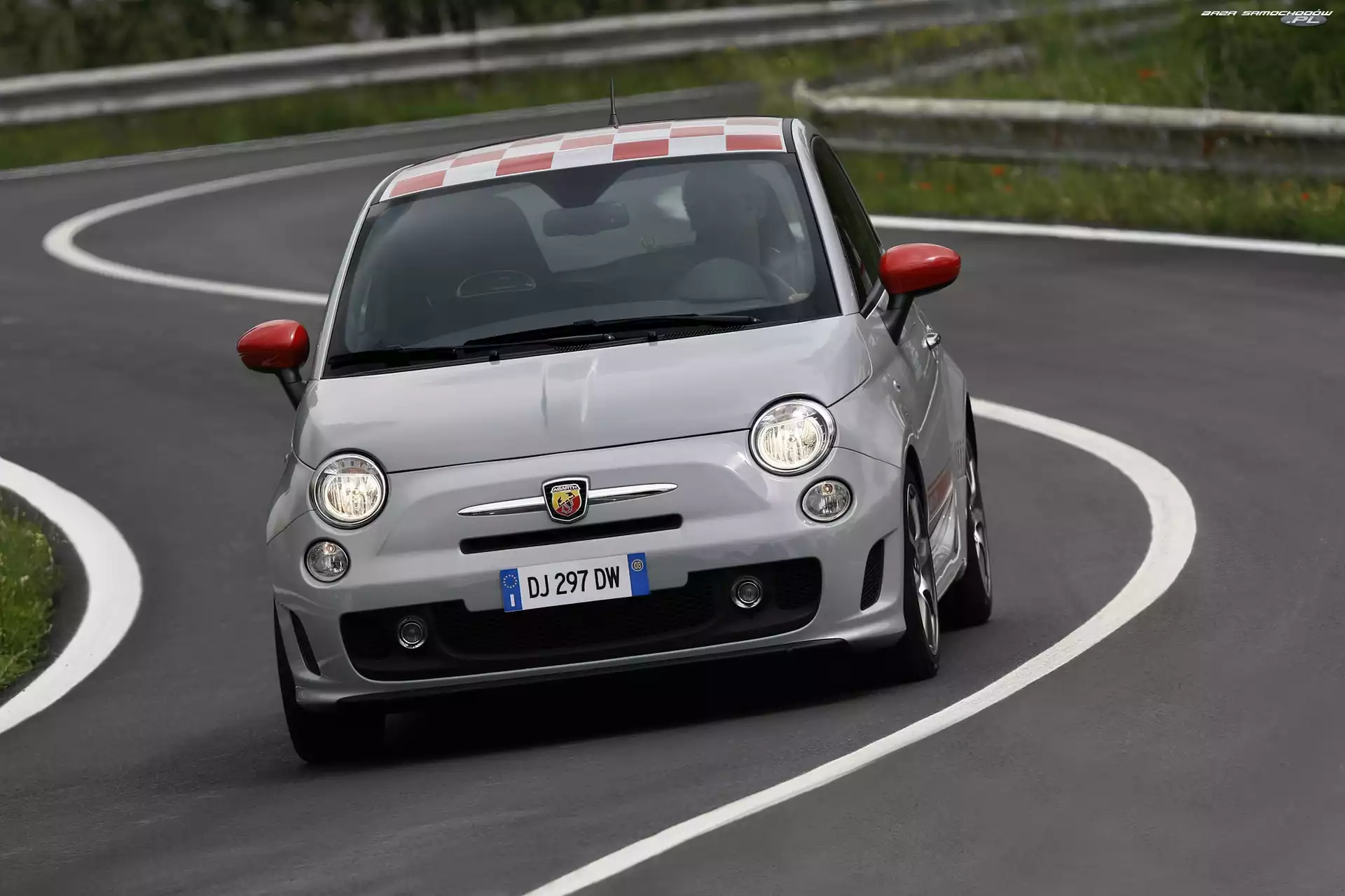 Srebrny, Abarth 500, Dach, Szachownica