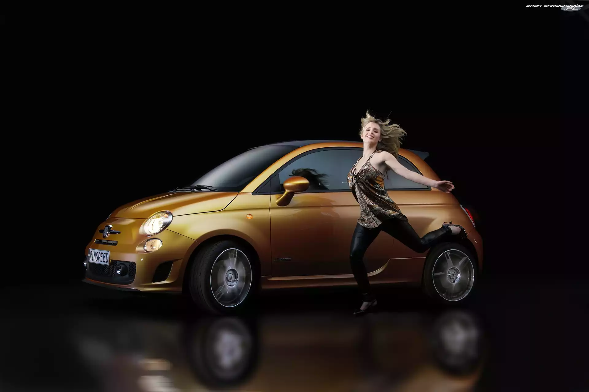 Abarth 500, Kobieta, Złoty, Odbicie