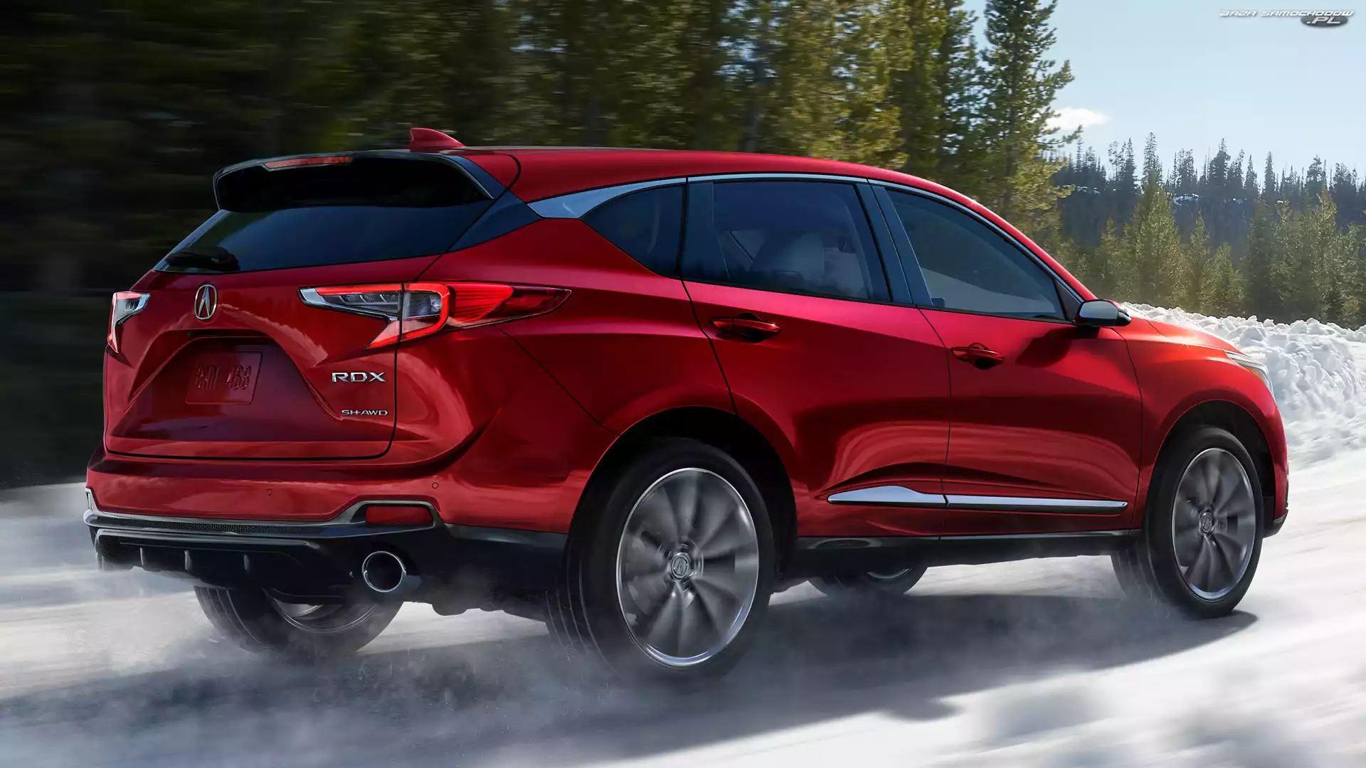 Acura RDX, Bok, Czerwona, Tył