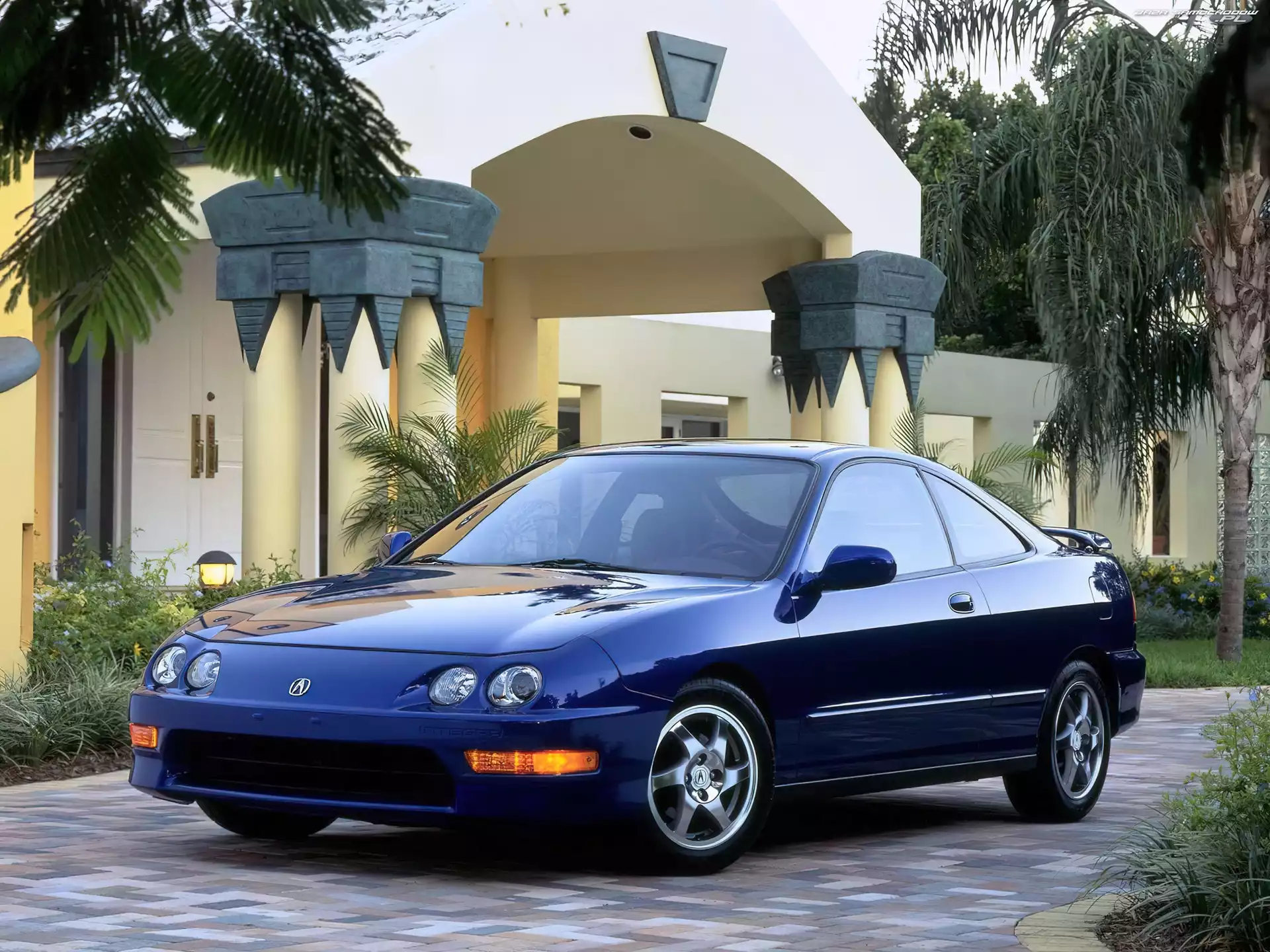 Niebieska, Acura Integra, Felgi, Polerowane