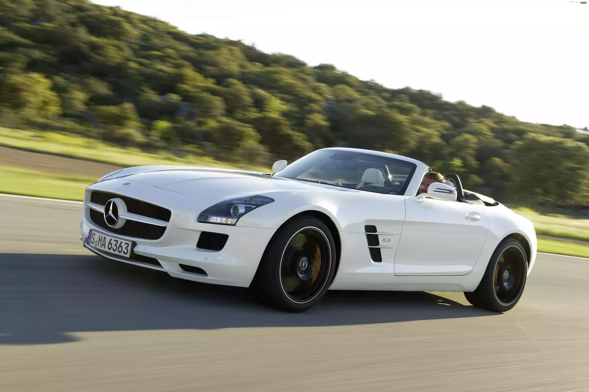 AMG, Biały, Mercedes-Benz SLS Roadster