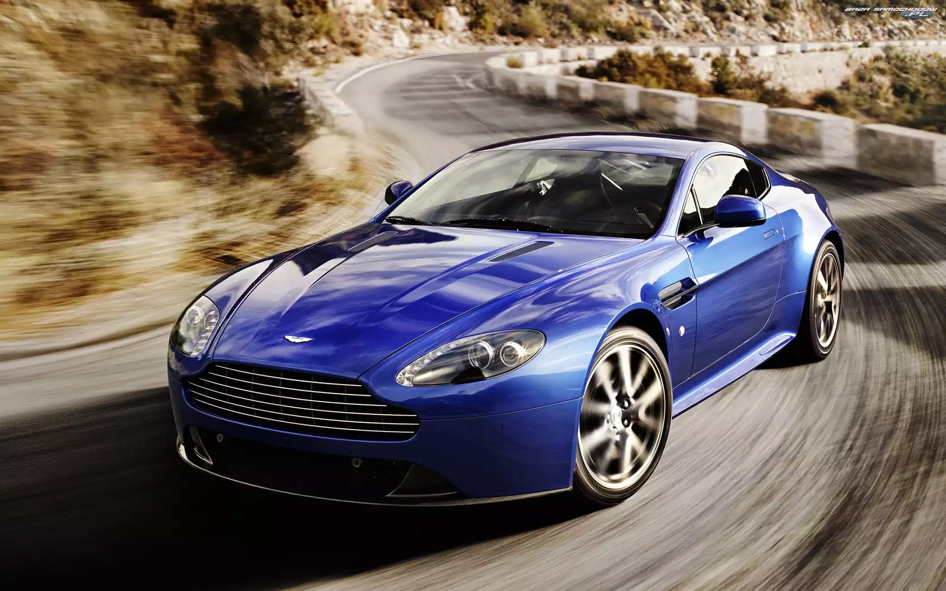 Droga, Aston Martin V8 Vantage S, Kręta, Niebieski