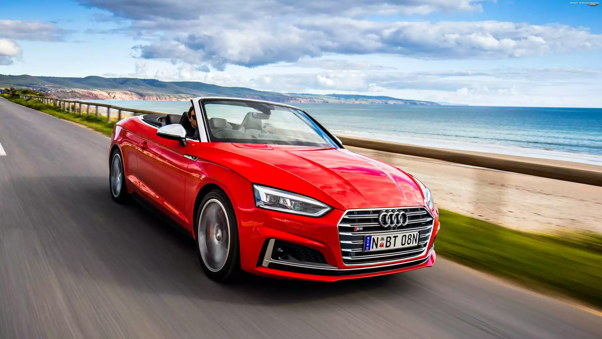Audi S5 Cabriolet, Droga, Czerwone, 2017