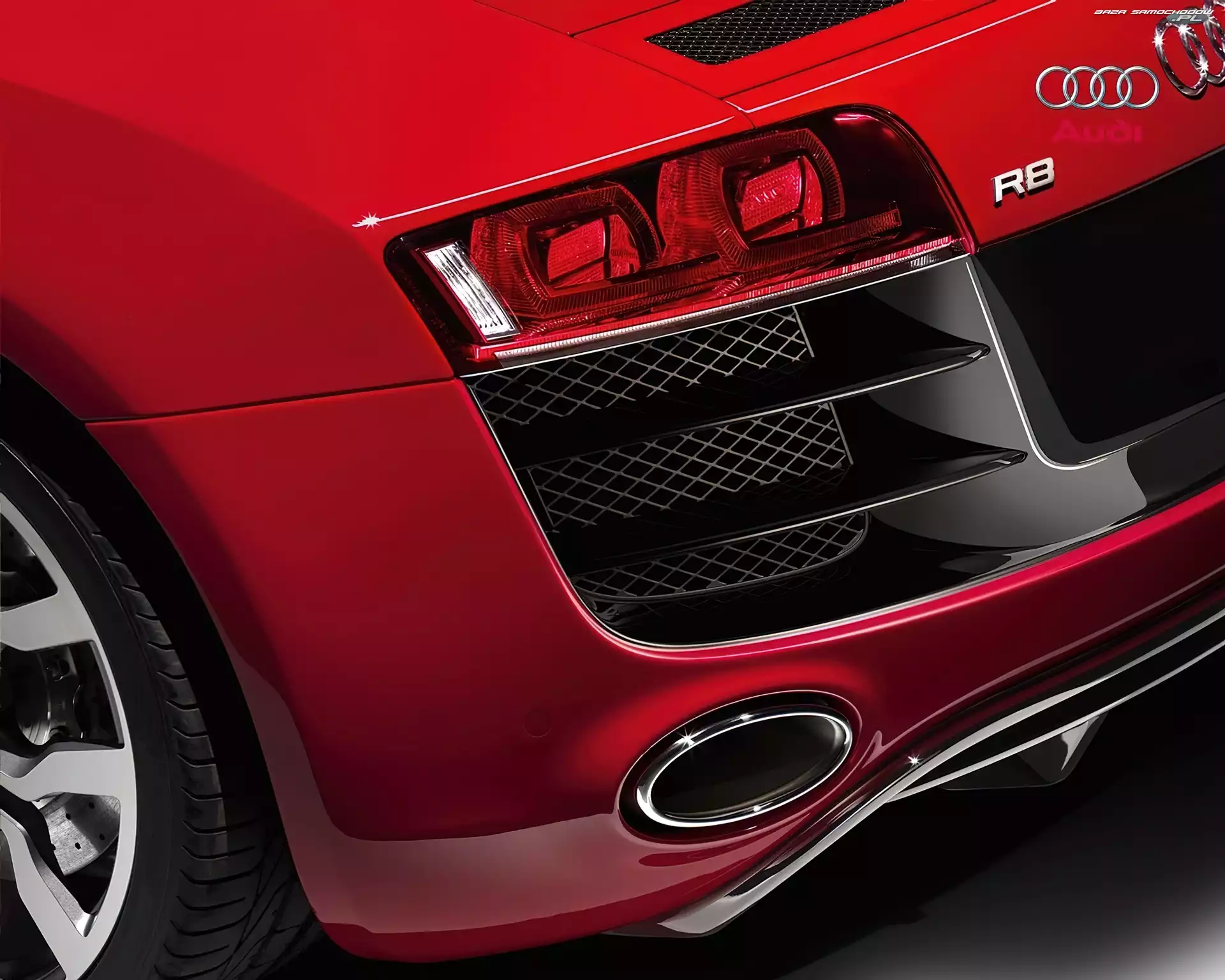 Czerwone, Audi R8, Tylna, Lampa