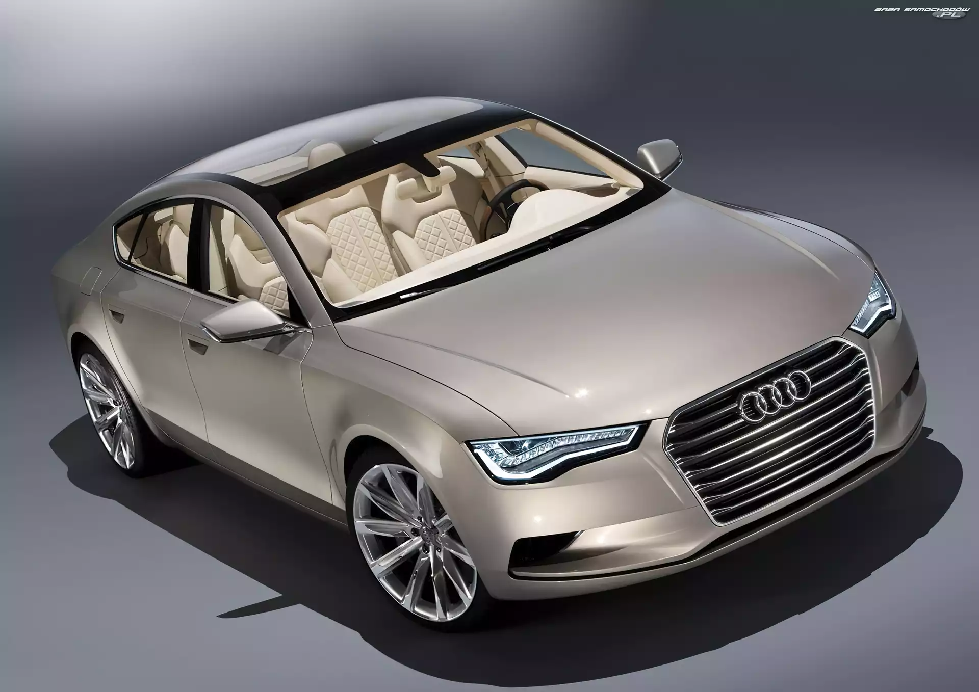 Audi A7, Środek, Przód, Jasny