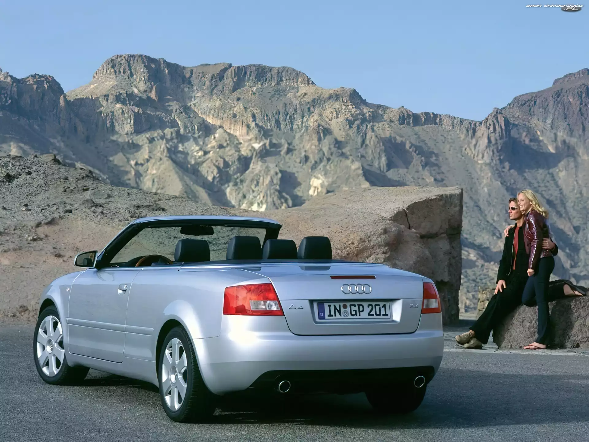 Audi A4, Góry, Srebrny, Cabrio