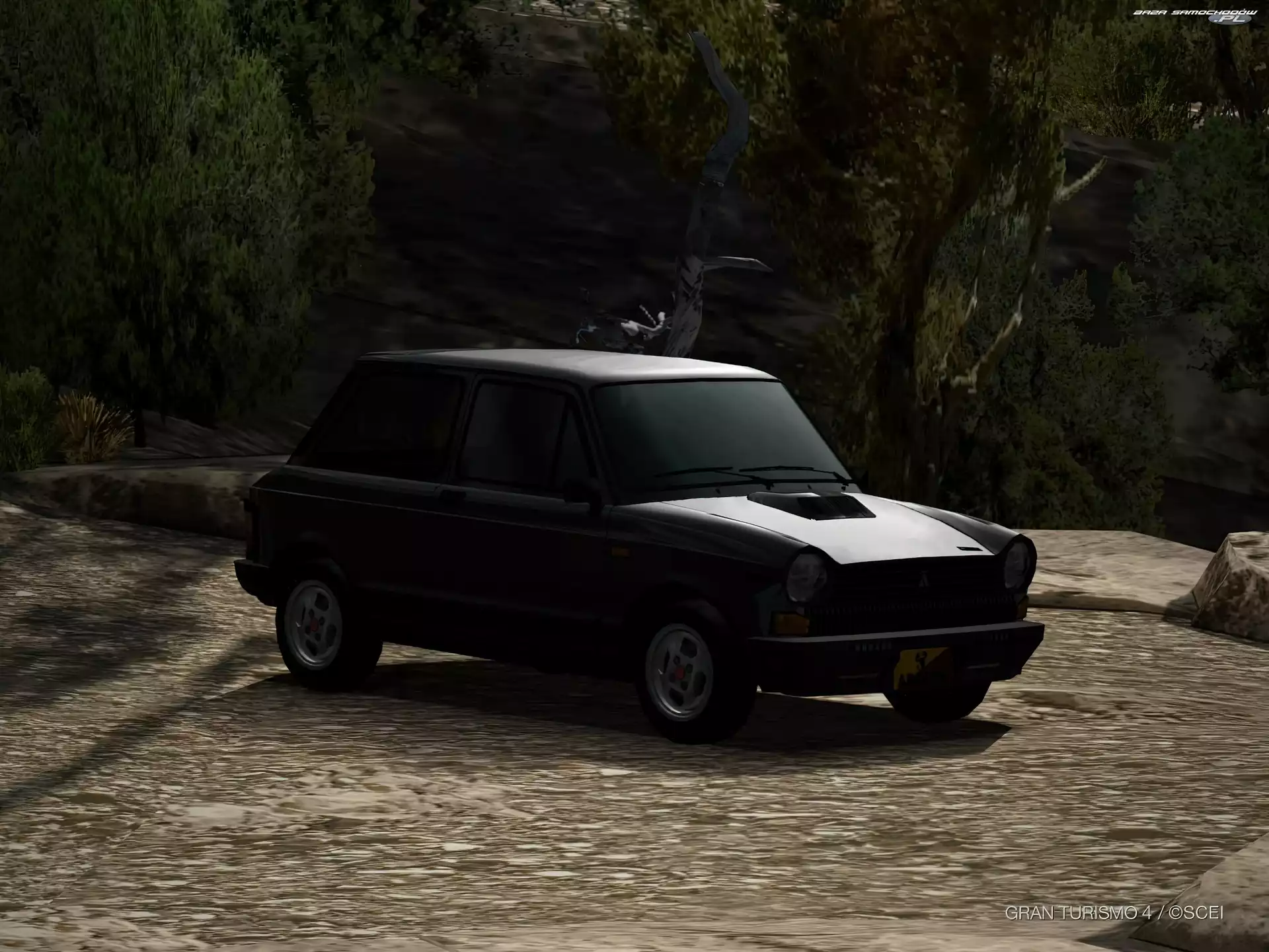 Ciemny, Autobianchi A112, Grafika, Las