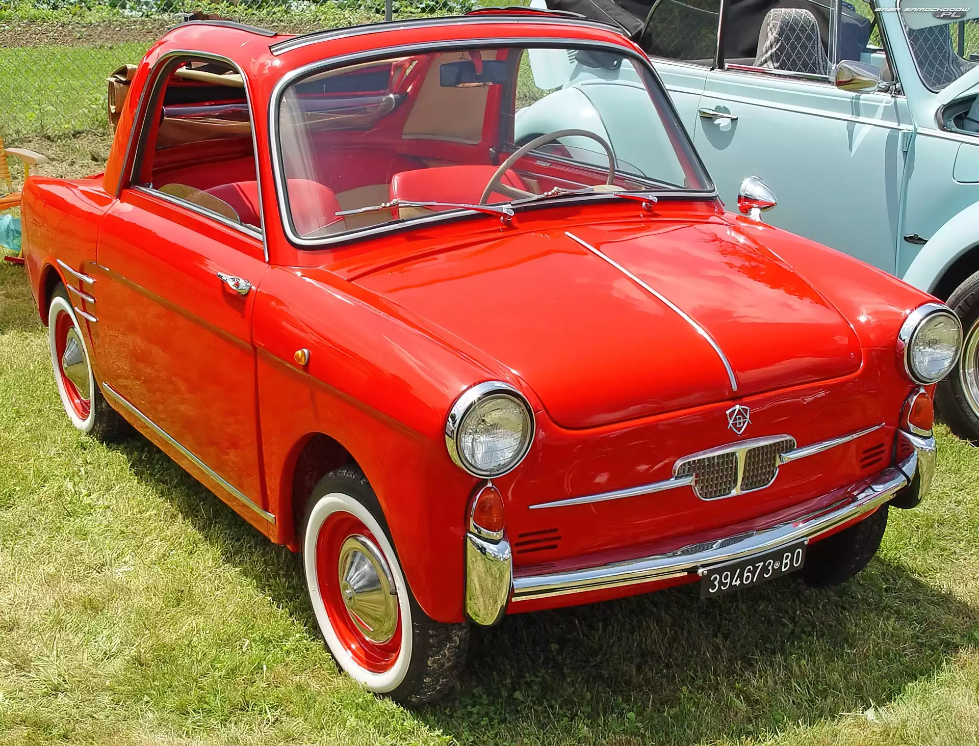 Czerwony, Autobianchi Bianchina, Chrom, Kabriolet