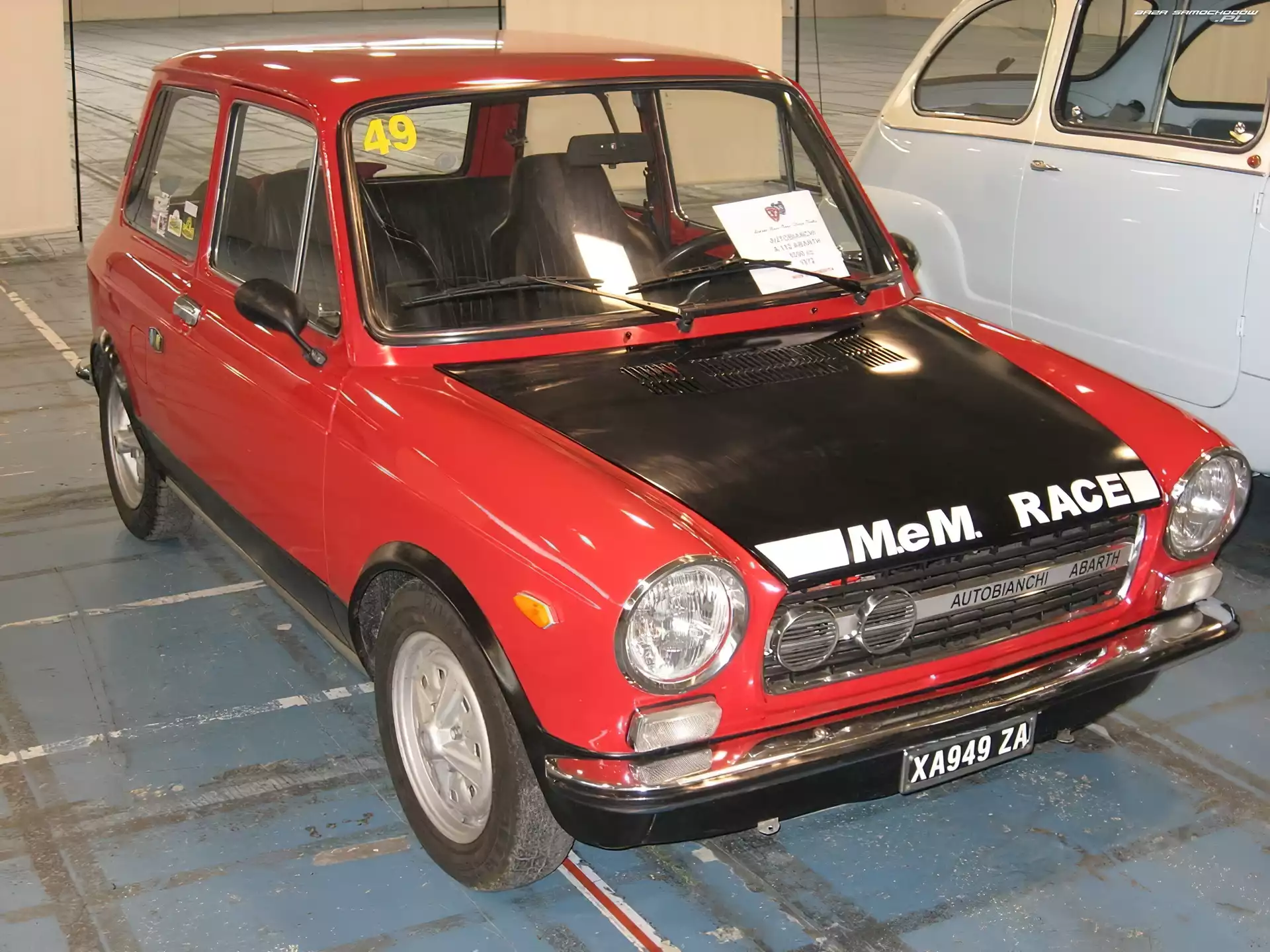 Czerwony, Autobianchi A112, Parking, Dach