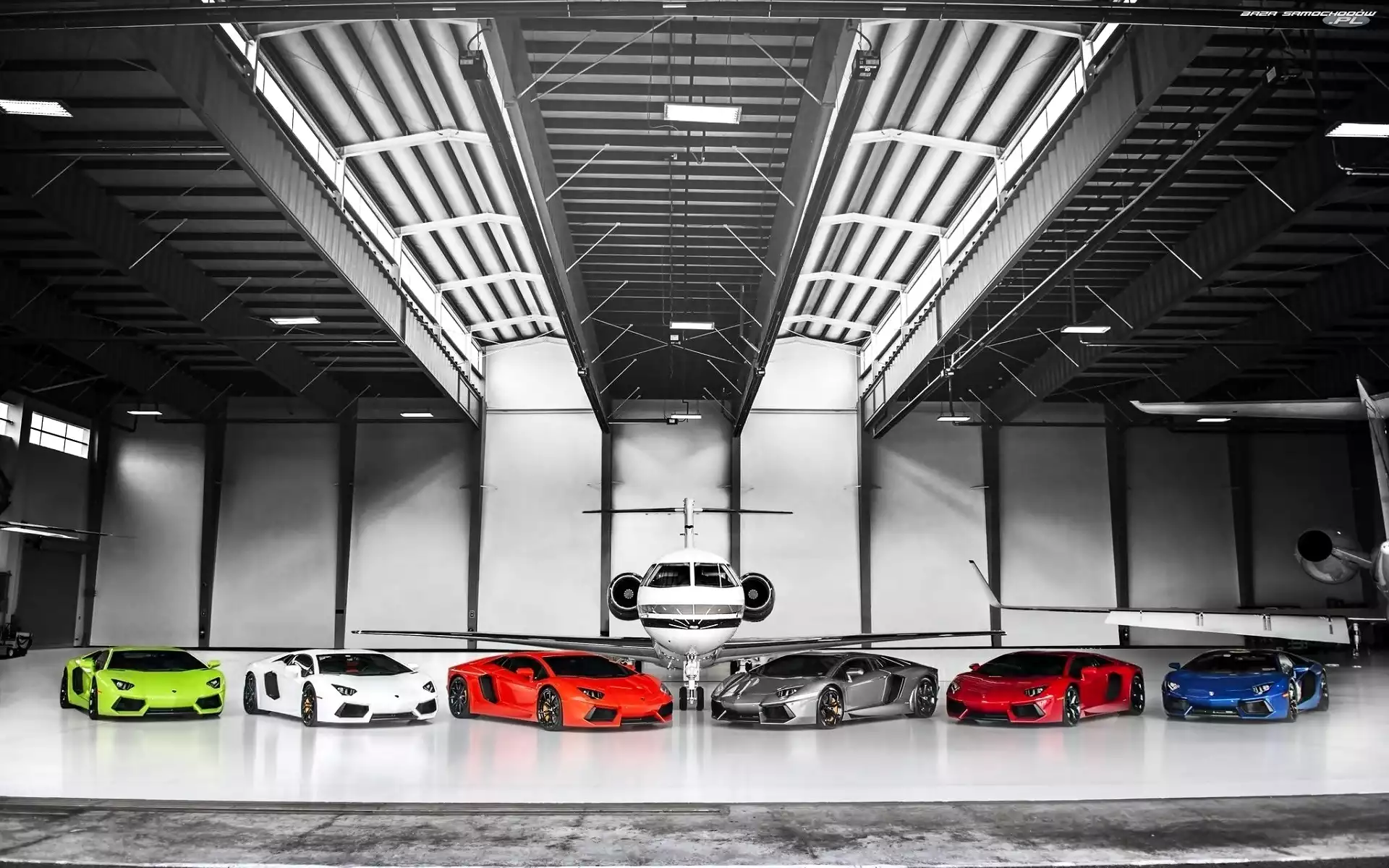 Aventador, Samolot, Lamborghini, Samochody