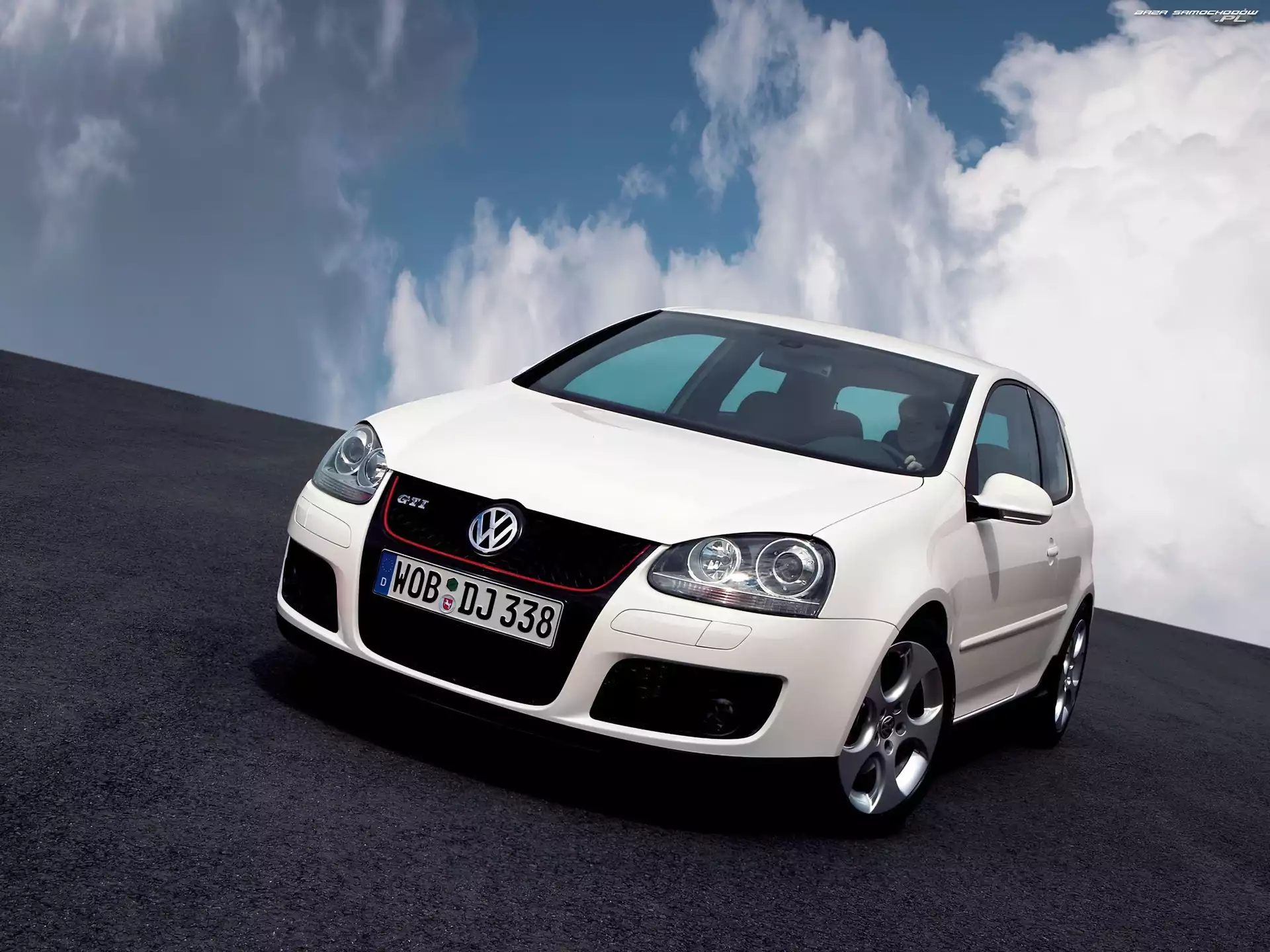 Biały, Volkswagen Golf 5, GTI