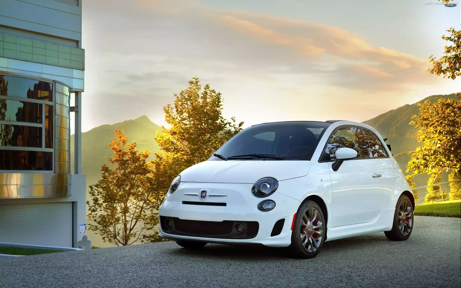 Biały, Dom, Fiat 500 C, Góry