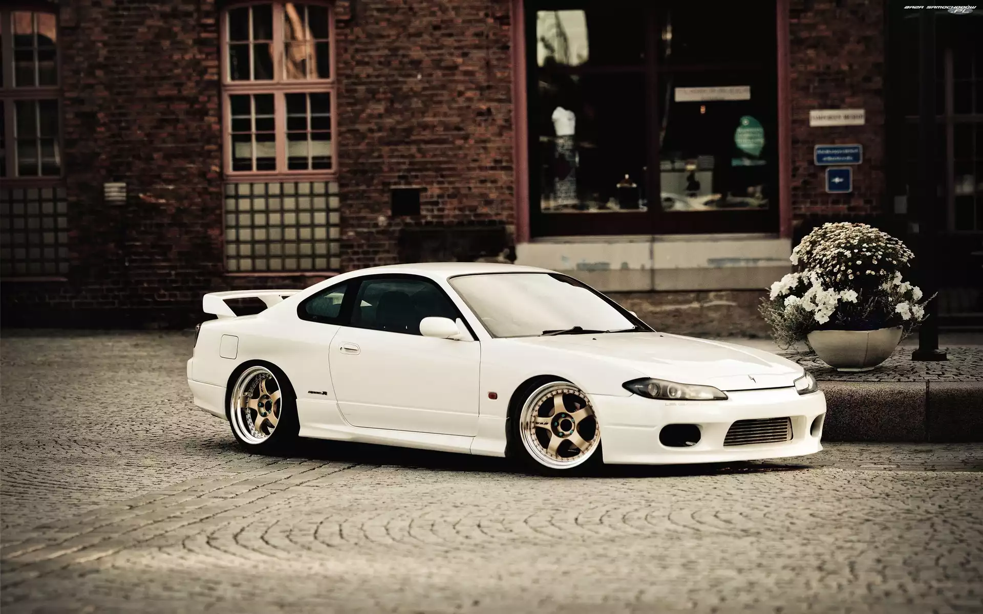 Biały, Ulica, Samochód, Nissan Silvia S15