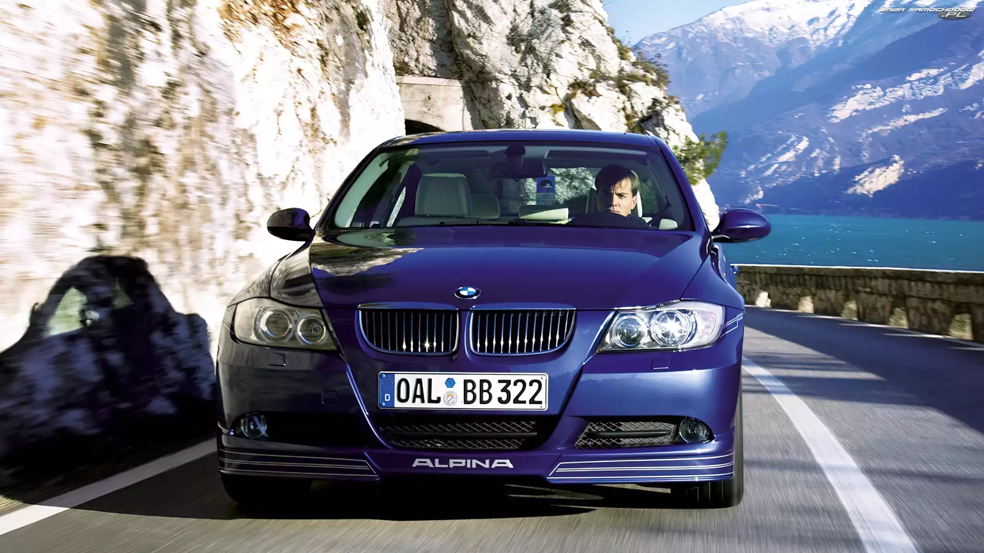 Góry, BMW, Niebieski, Droga, Turbo, Alpina, Samochód, B3