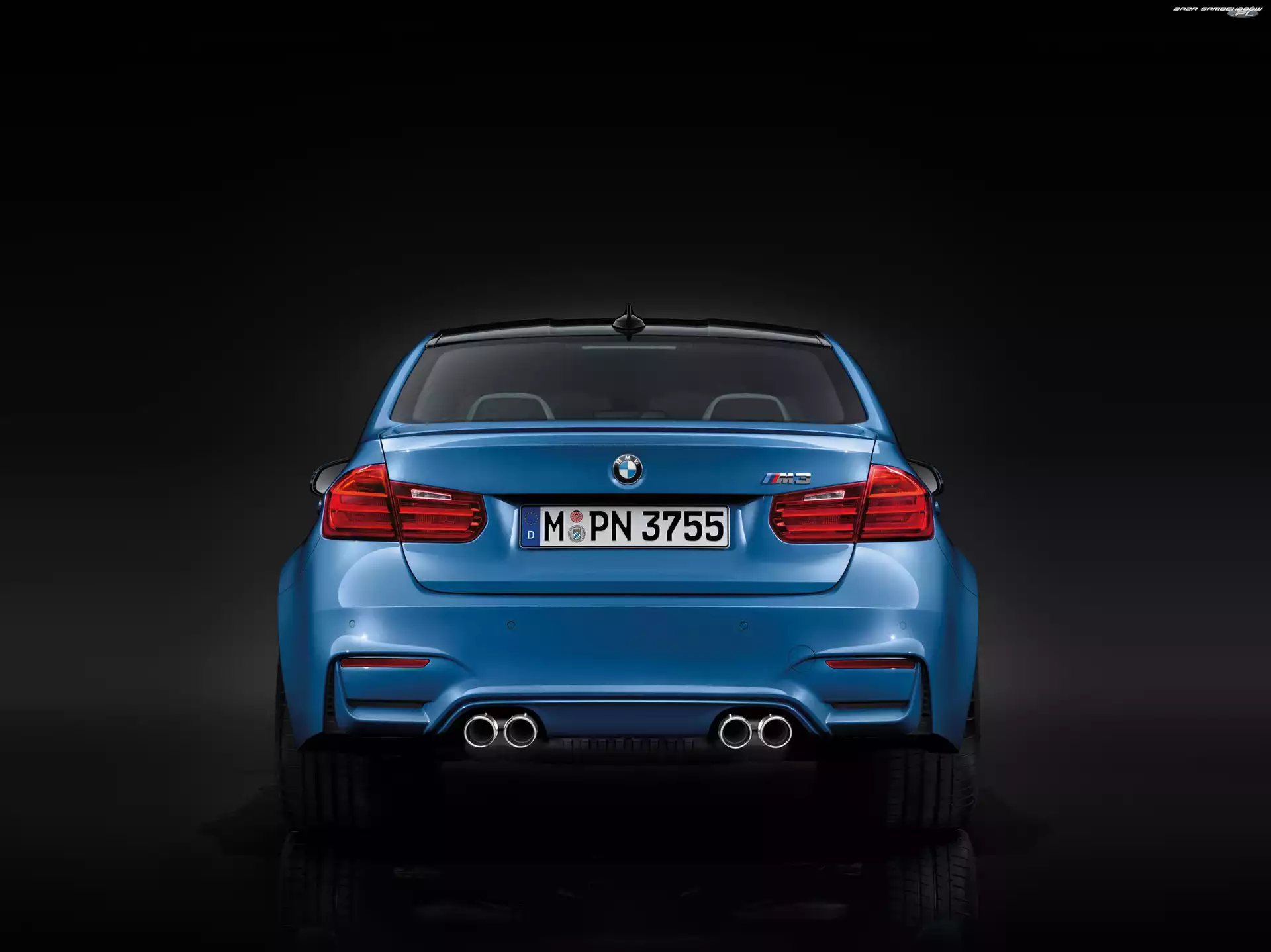 BMW M3, rury wydechowe, Niebieskie, tył
