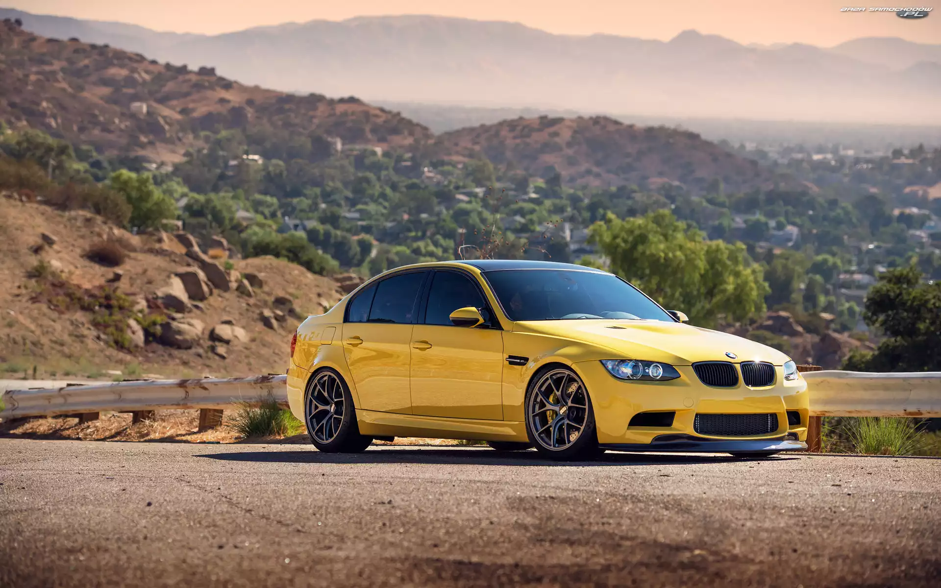 BMW M3, Góry, Żółte, Droga