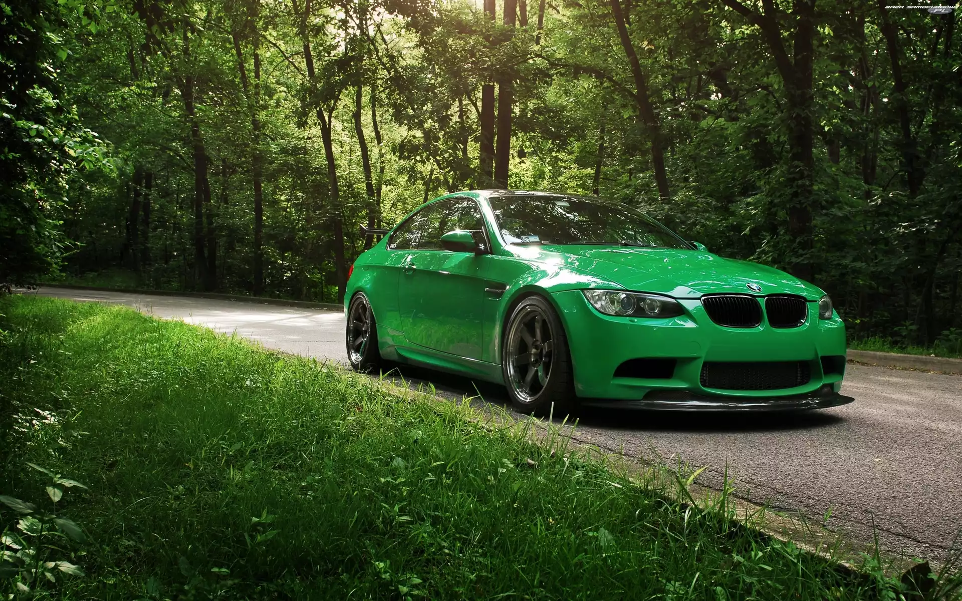 Bmw M3, Zieleń, Zielone, Droga