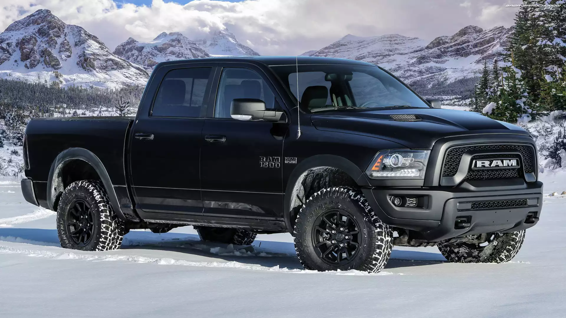 Bok, Czarny, Dodge Ram 1500