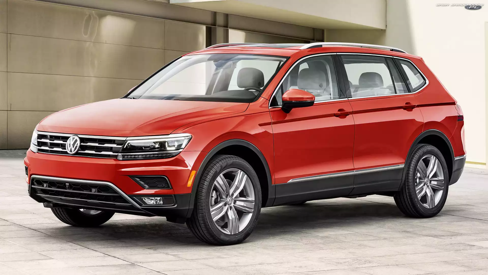 Bok, Czerwony, Volkswagen Tiguan