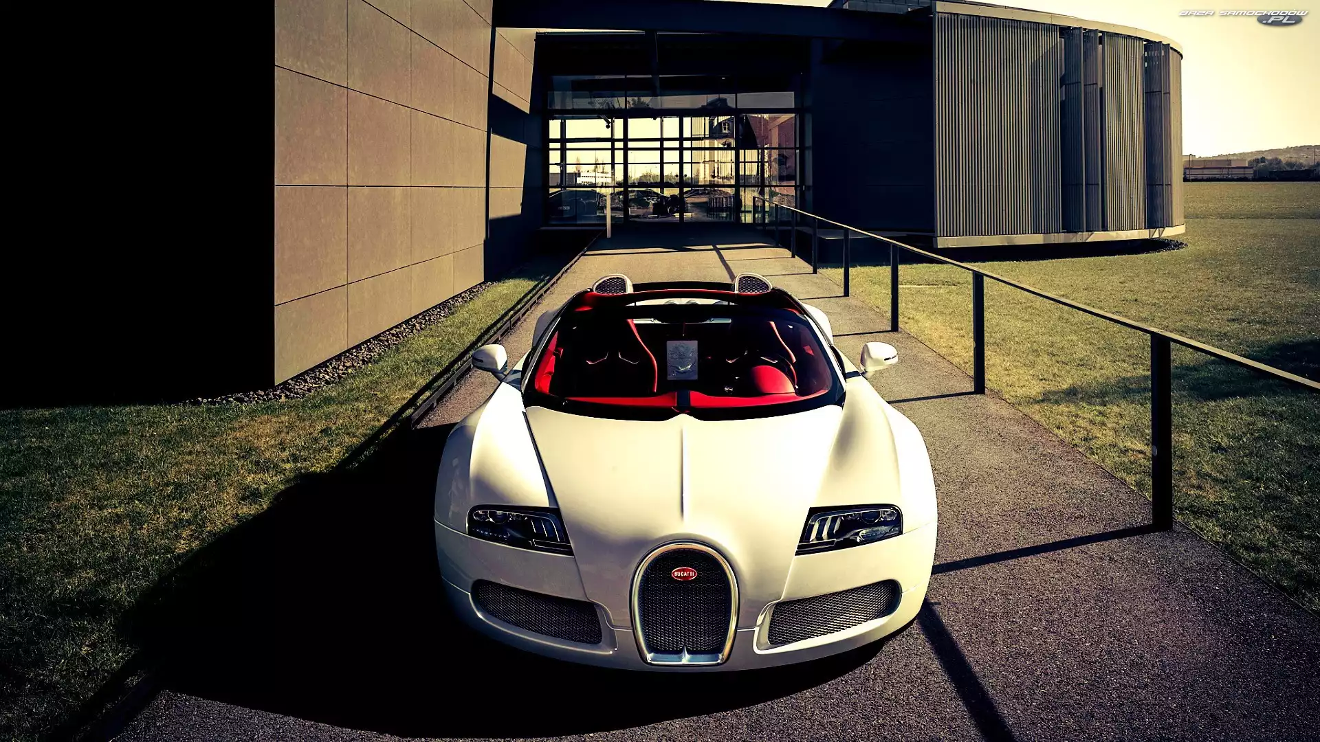 Budynek, Droga, Bugatti, Kremowy, Veyron