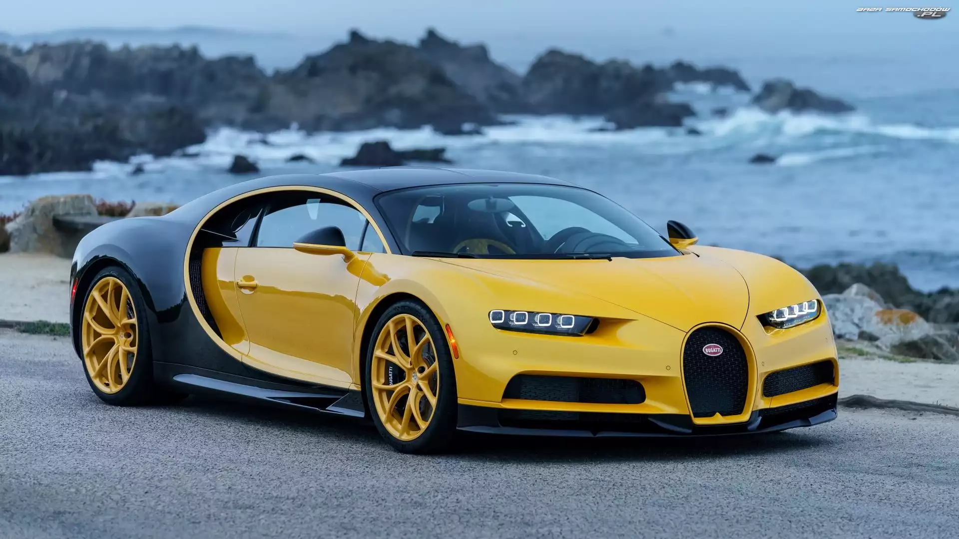 Bugatti Chiron, Wybrzeże, Żółto-czarny, 2016