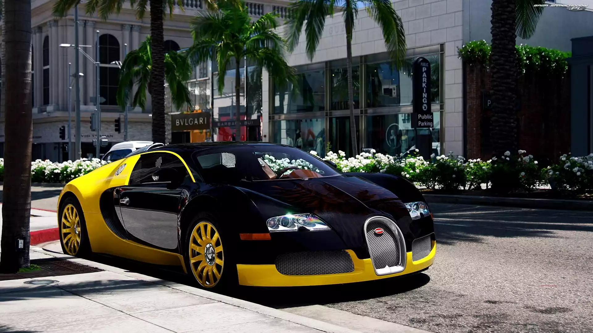 Bugatti Veyron, Ulica, Grafitowo Żółty, Miasto