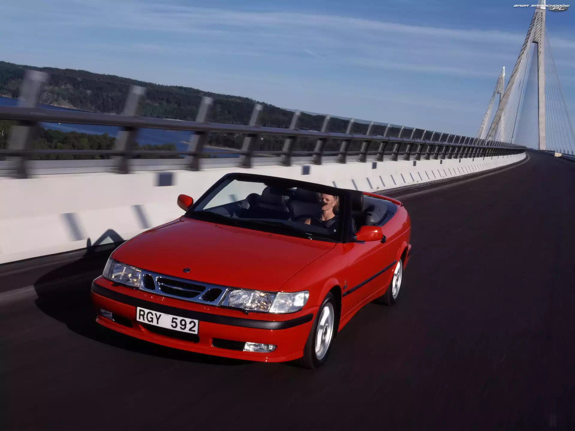 Cabrio, Czerwony, Saab 9-3