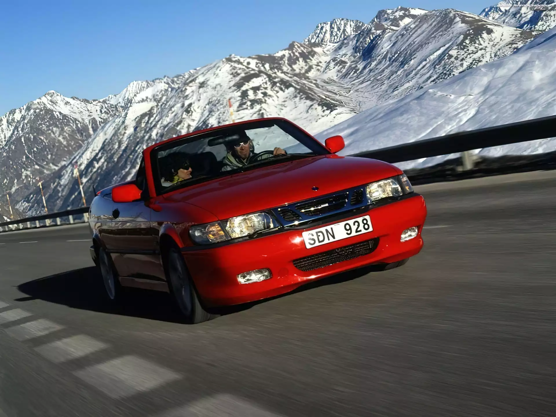 Cabrio, Czerwony, Saab 9-3