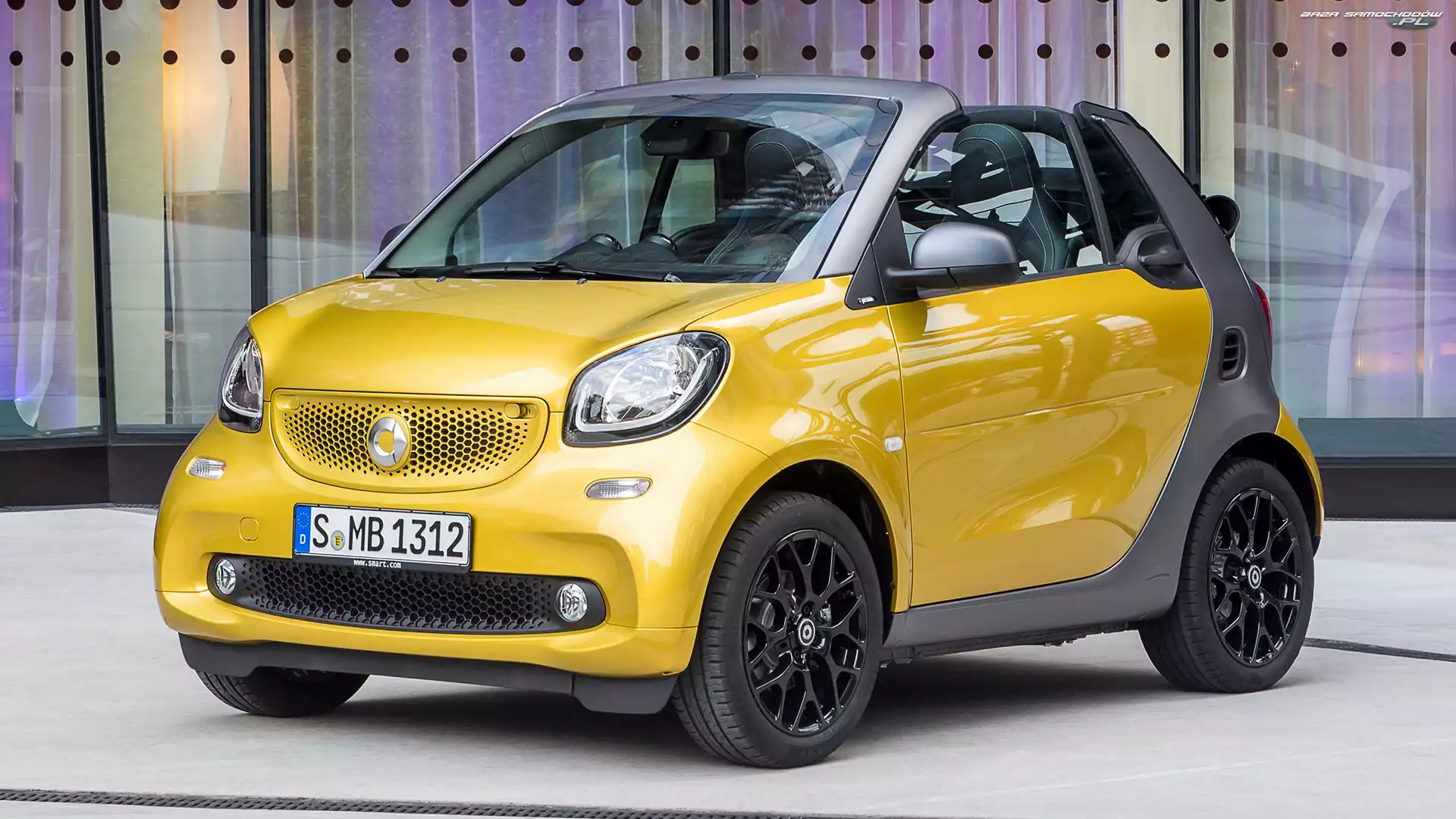 Cabrio, Żółty, Smart Fortwo