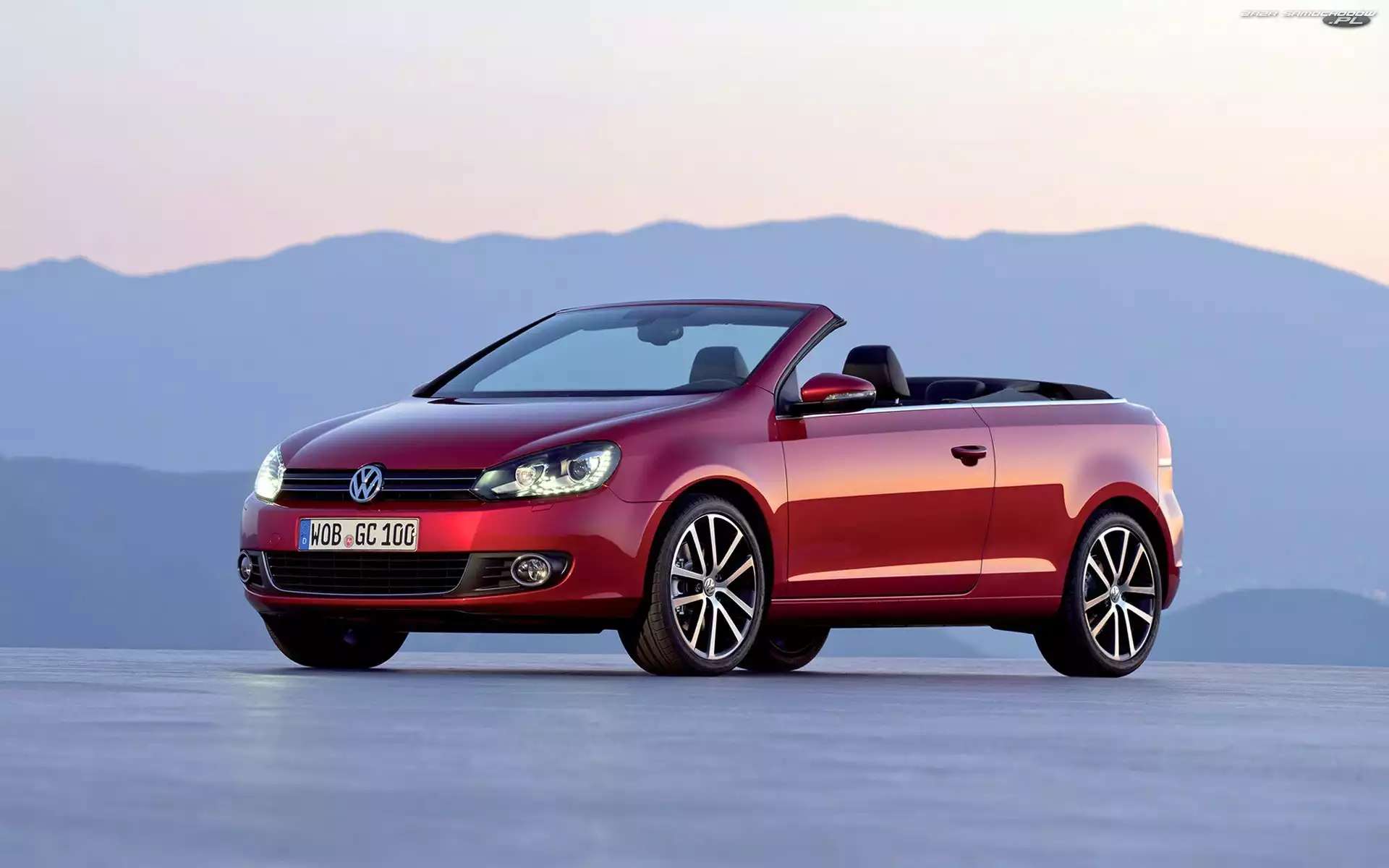 Cabrio, Czerwony, Volkswagen Golf