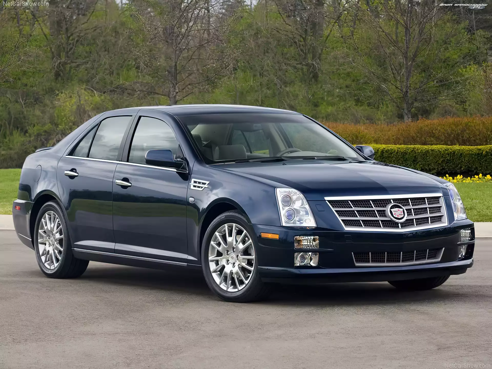 Cadillac STS, Przód, Niebieski, Zderzak