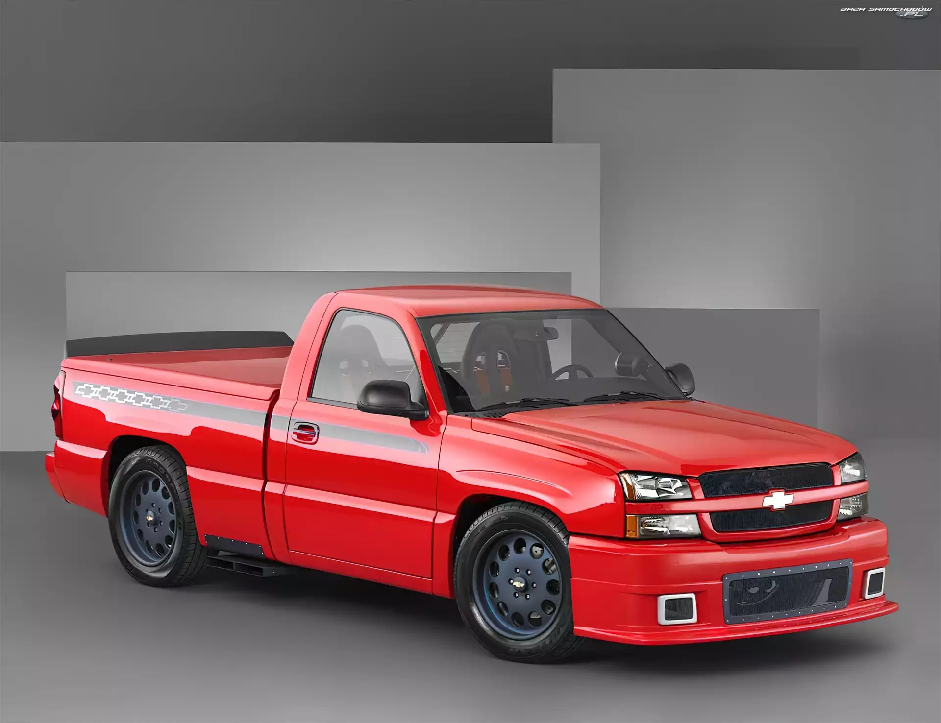 Czerwony, Chevrolet Silverado, Tuningowy, Pakiet