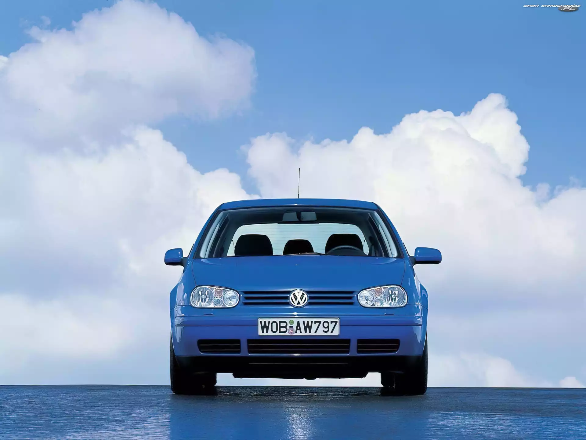 chmury, Volkswagen Golf 4, Niebo