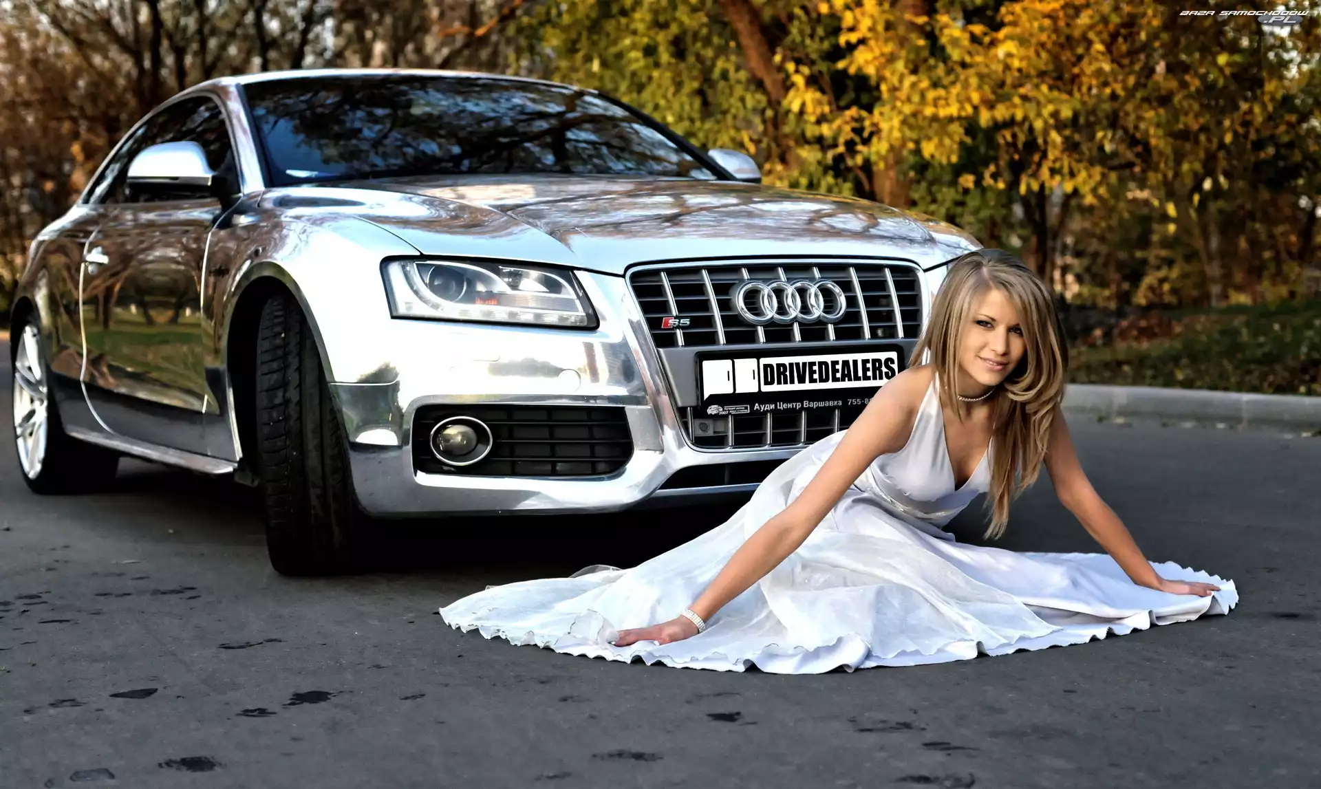 Chrom, Kobieta, Audi S5, Piękna