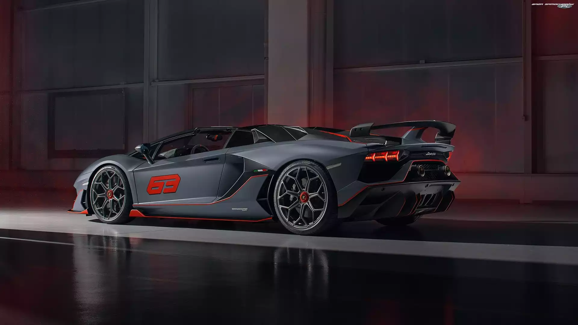 Ściana, Lamborghini Aventador SVJ 63, Roadster
