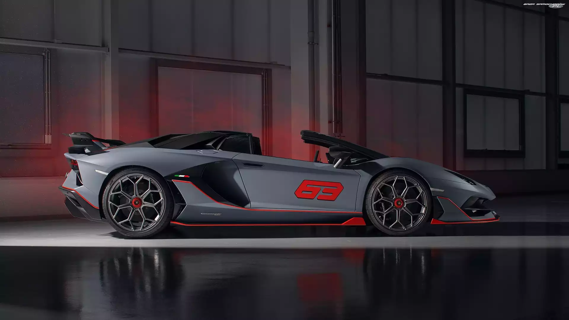 Roadster, Ściana, Lamborghini Aventador SVJ 63, Podświetlenie