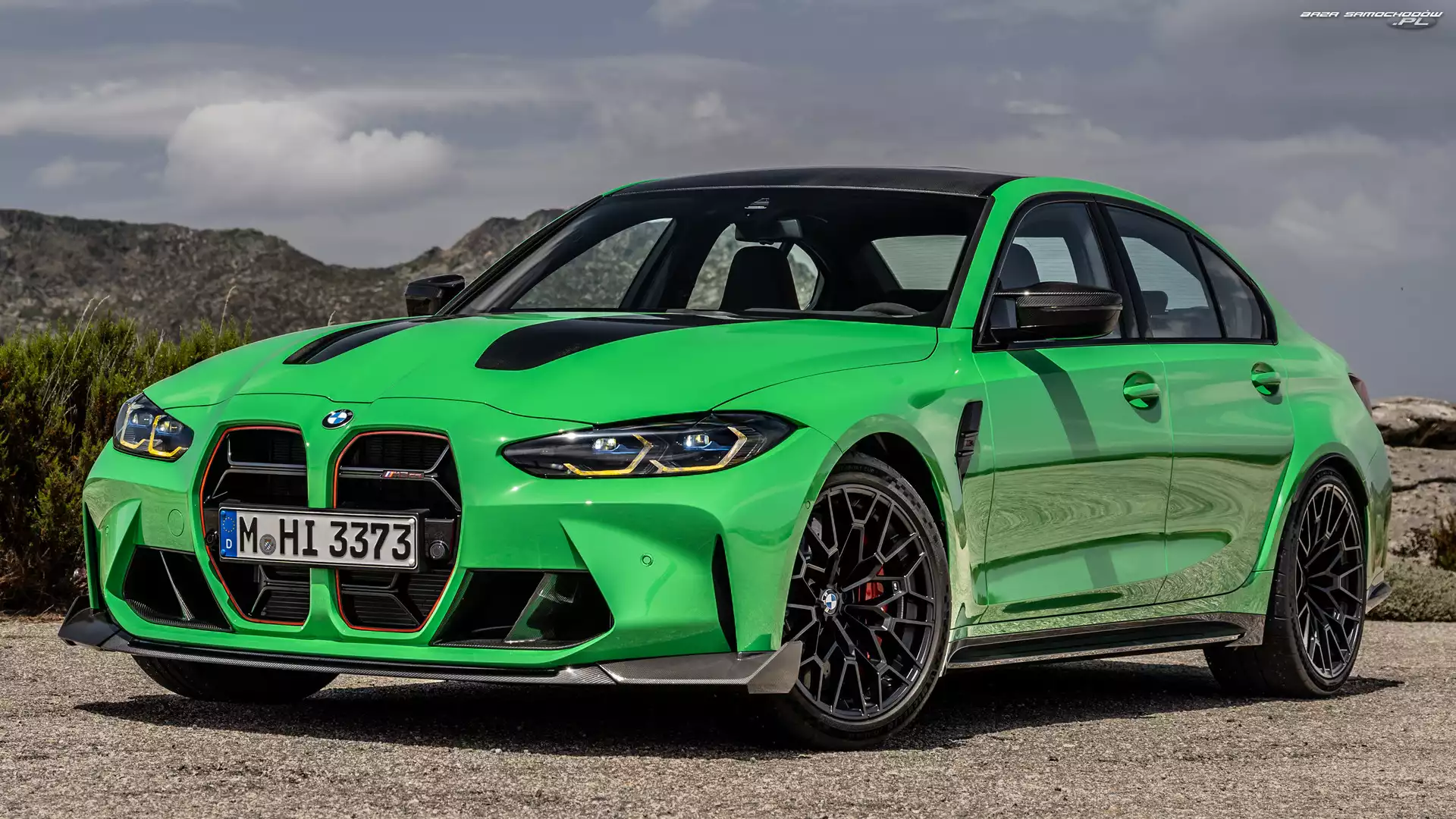 Zielone, BMW M3 CS, Bok, Przód