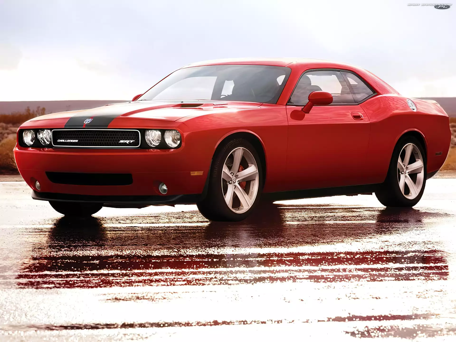 Dodge Challenger, Czarne, Alufelgi, Pasy