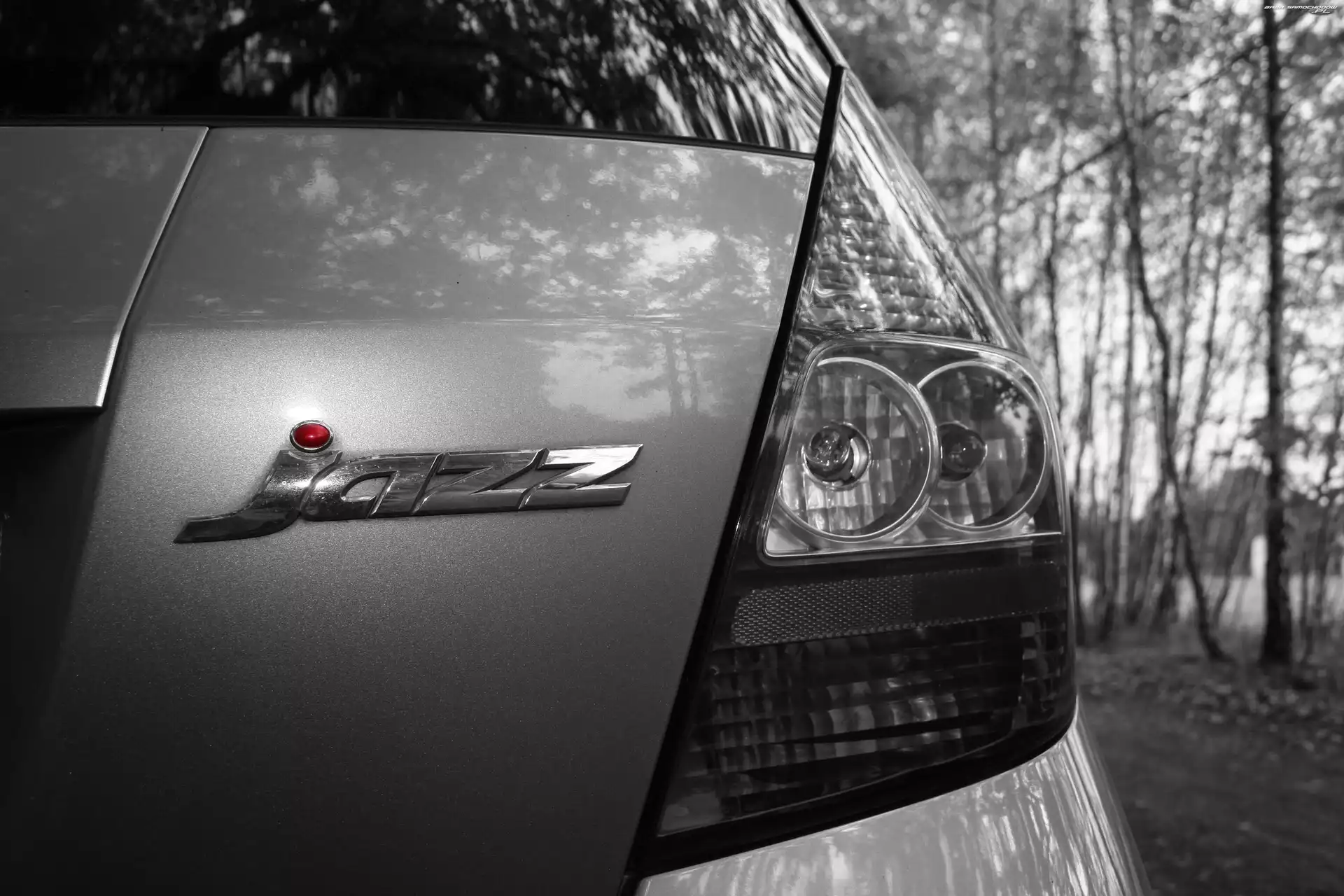 Czarno, Monochromatyczna, Honda Jazz, Biała