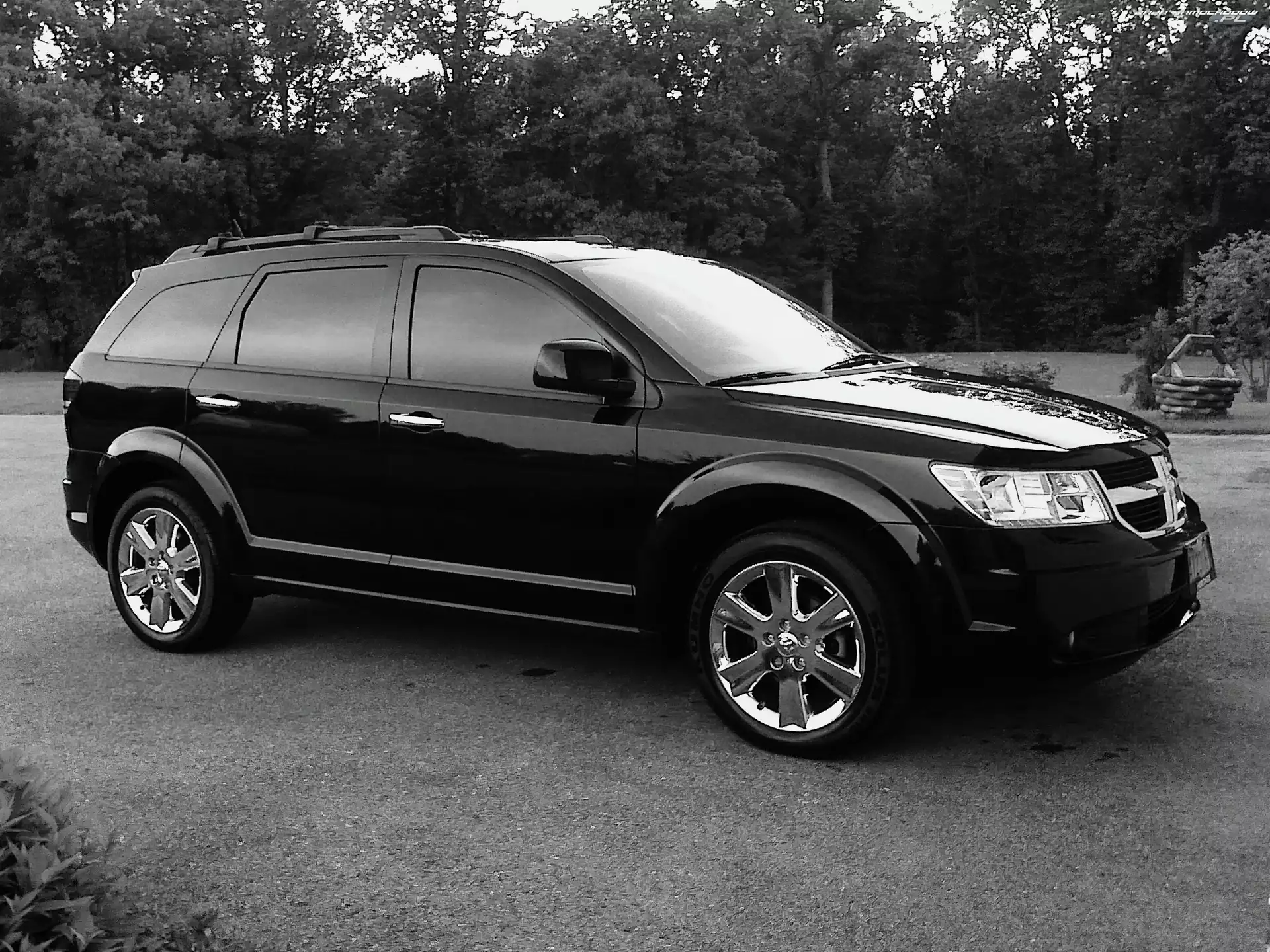 Czarno, Zdjęcie, Dodge Journey, Białe